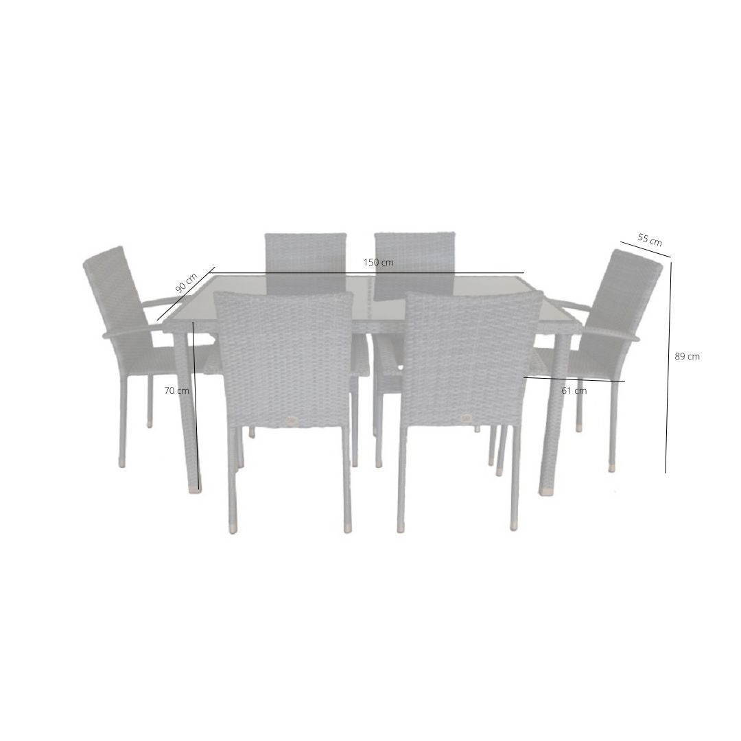 Comedor de Jardín Formentera 6 Plazas | Ratán Sintético