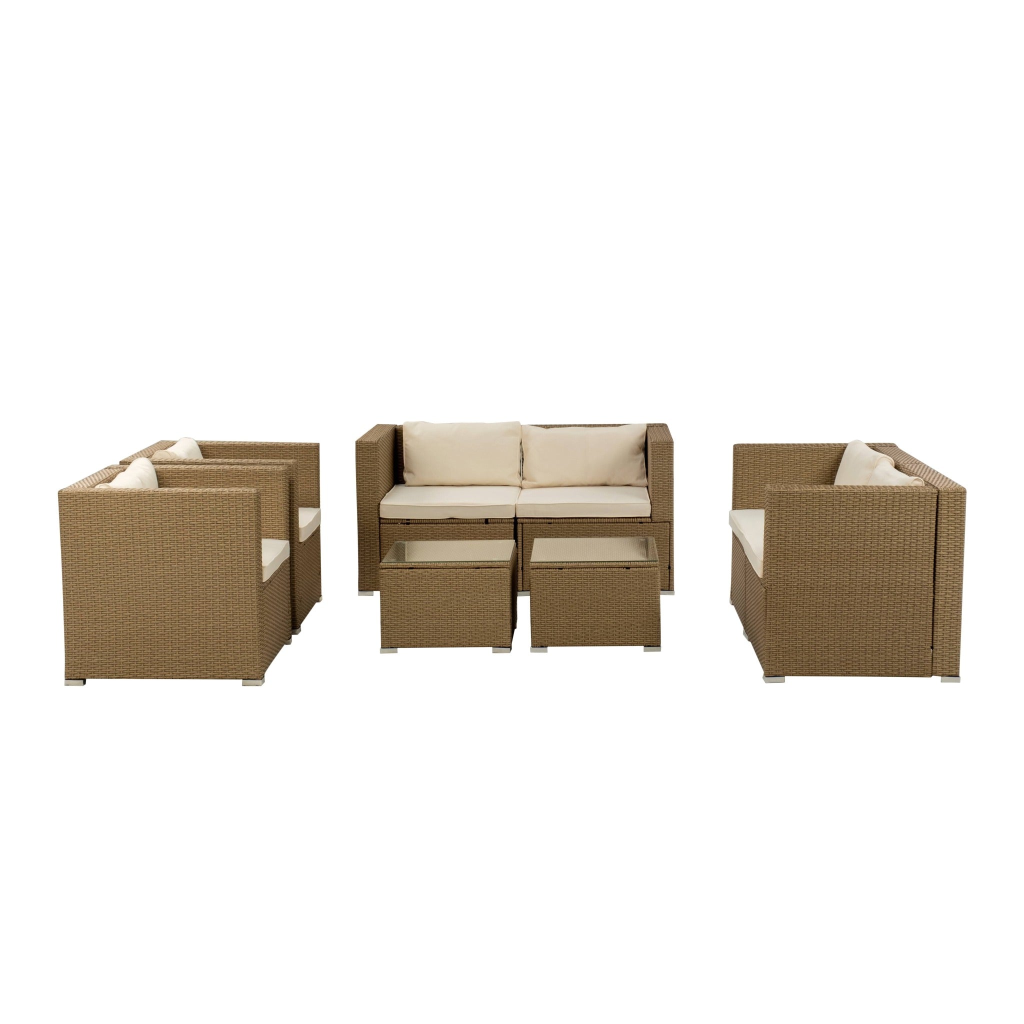 Conjunto de Jardín Bahamas Doble y 2 Sillones — Ratán Sintético — vista 4