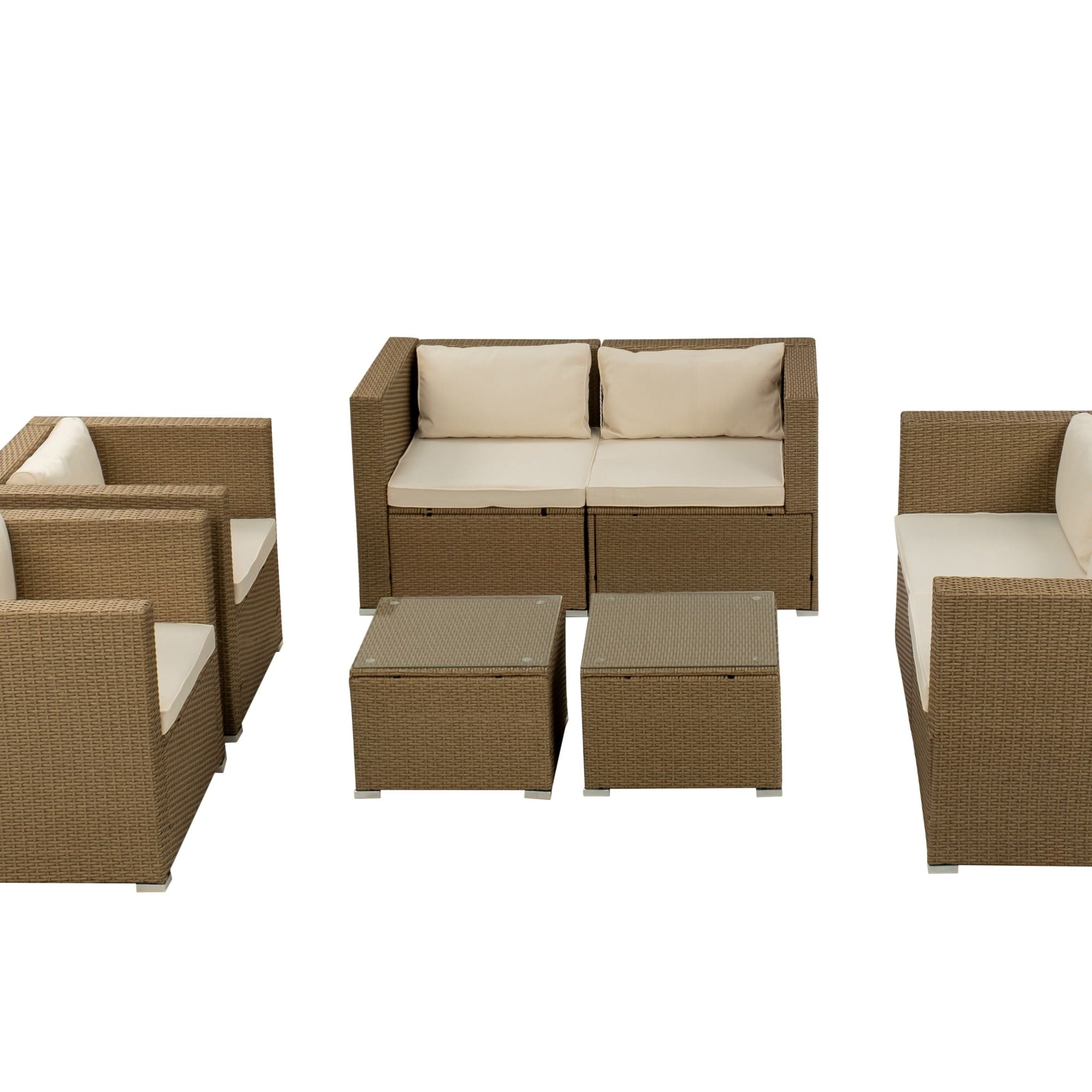 Conjunto de Jardín Bahamas Doble y 2 Sillones — Ratán Sintético — vista 5