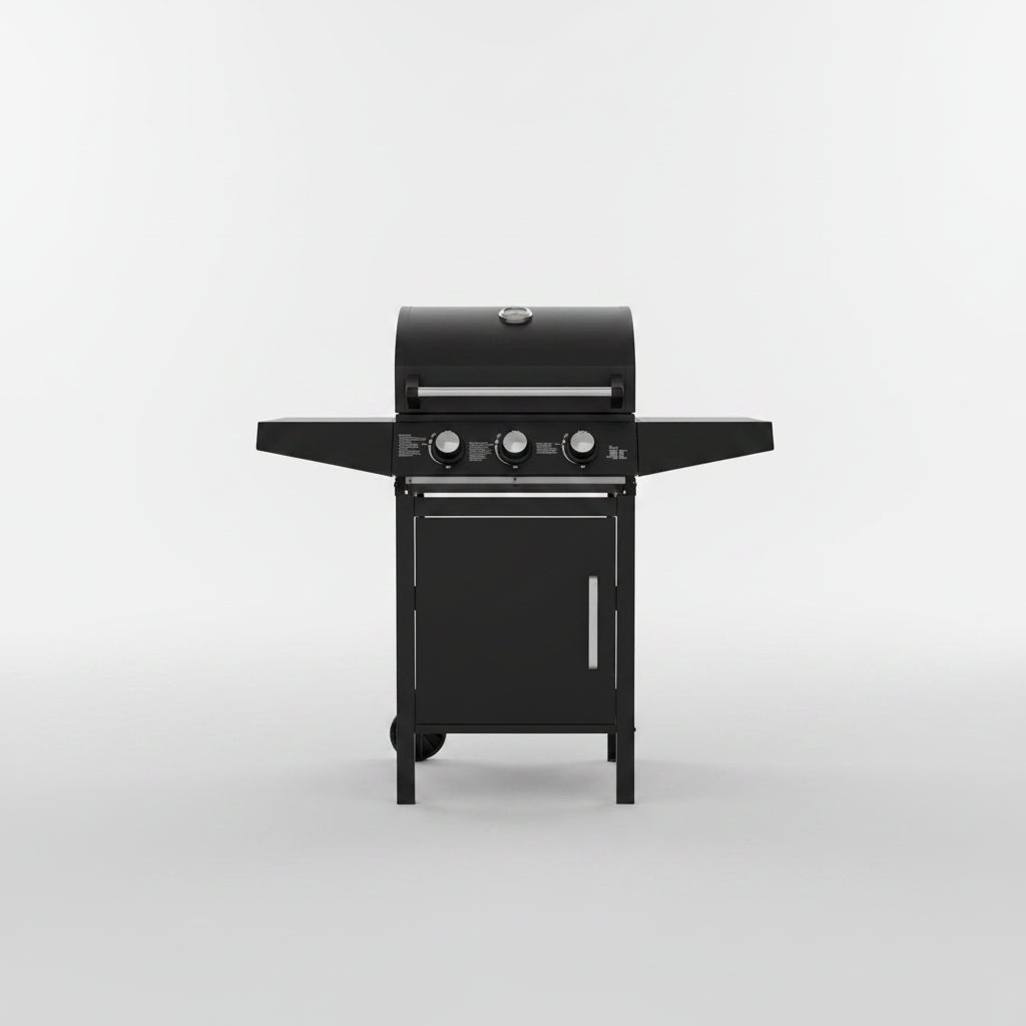 Barbacoa de Gas Brasa Nova 3 Quemadores 8,4 kW — Acero Negro Mate con Termómetro