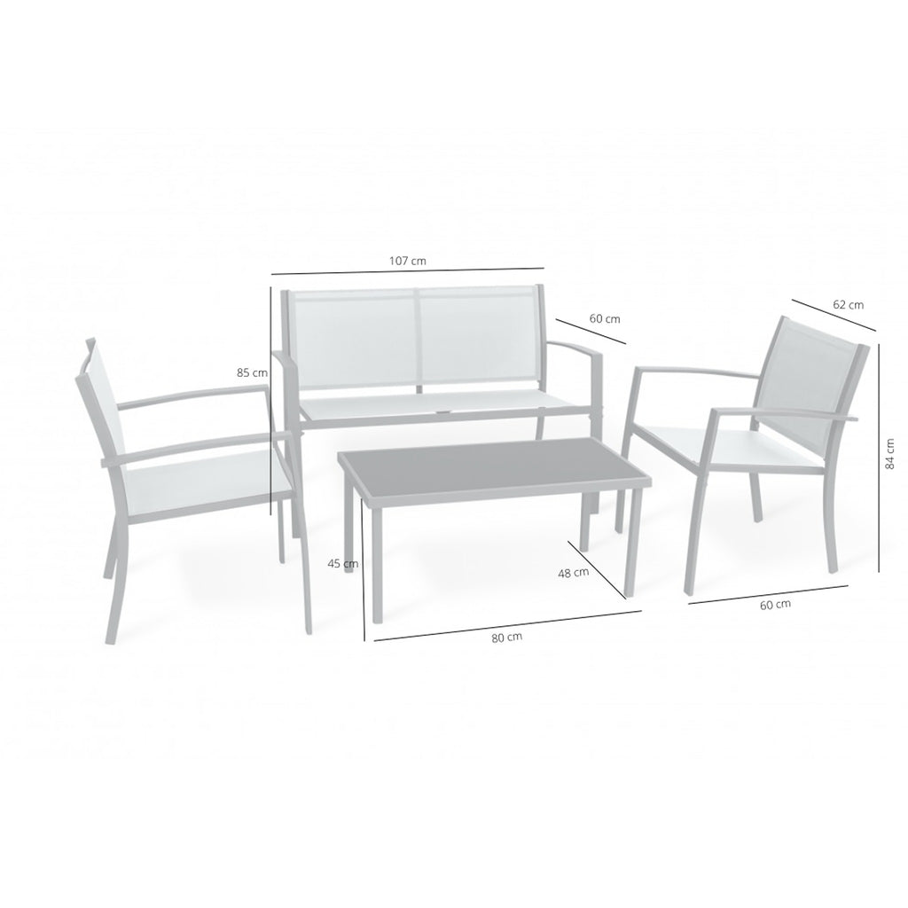 Conjunto de Jardín Arvendis Deluxe — Acero y Textileno