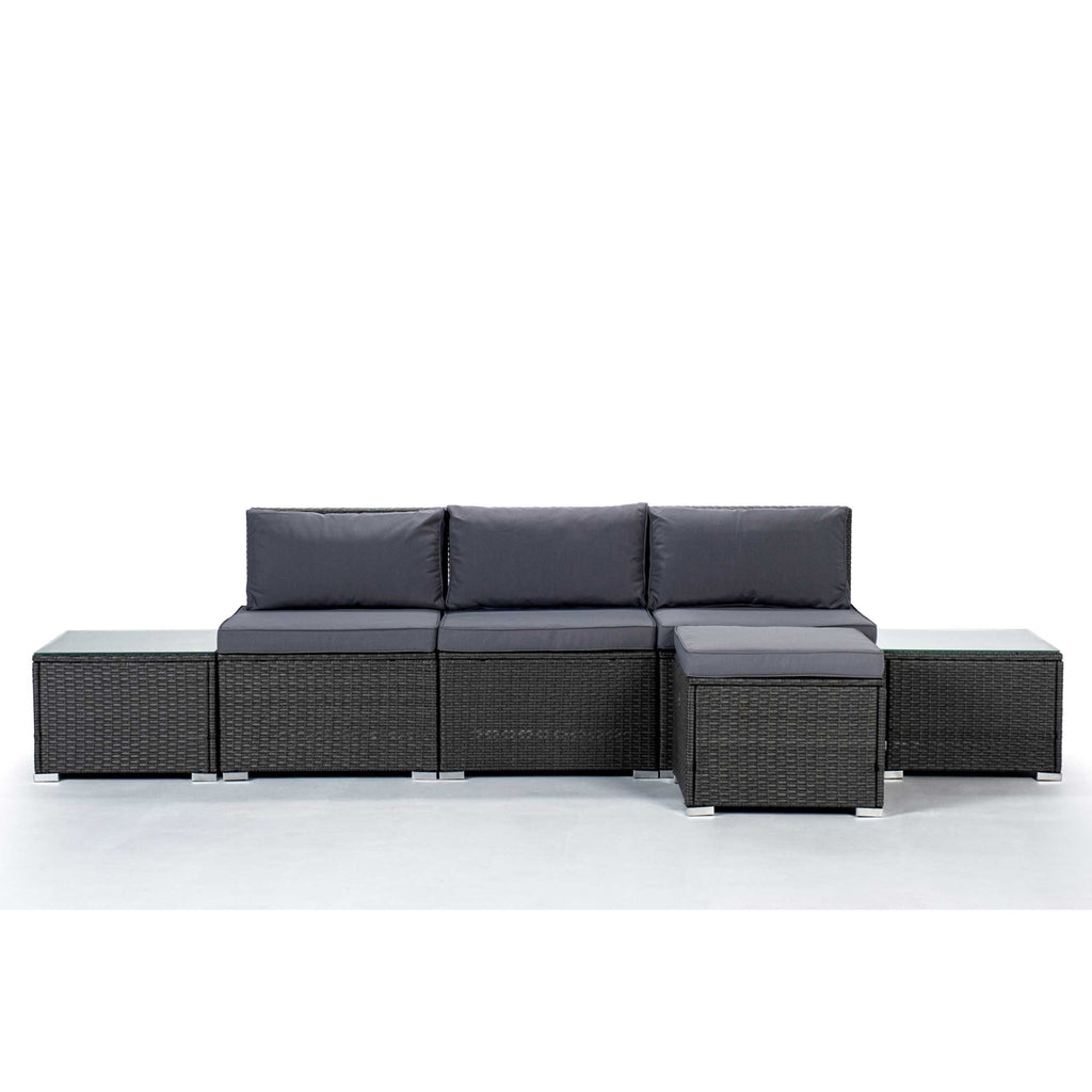 Conjunto de Jardín Ravello Central con Doble Mesa — Ratán Sintético