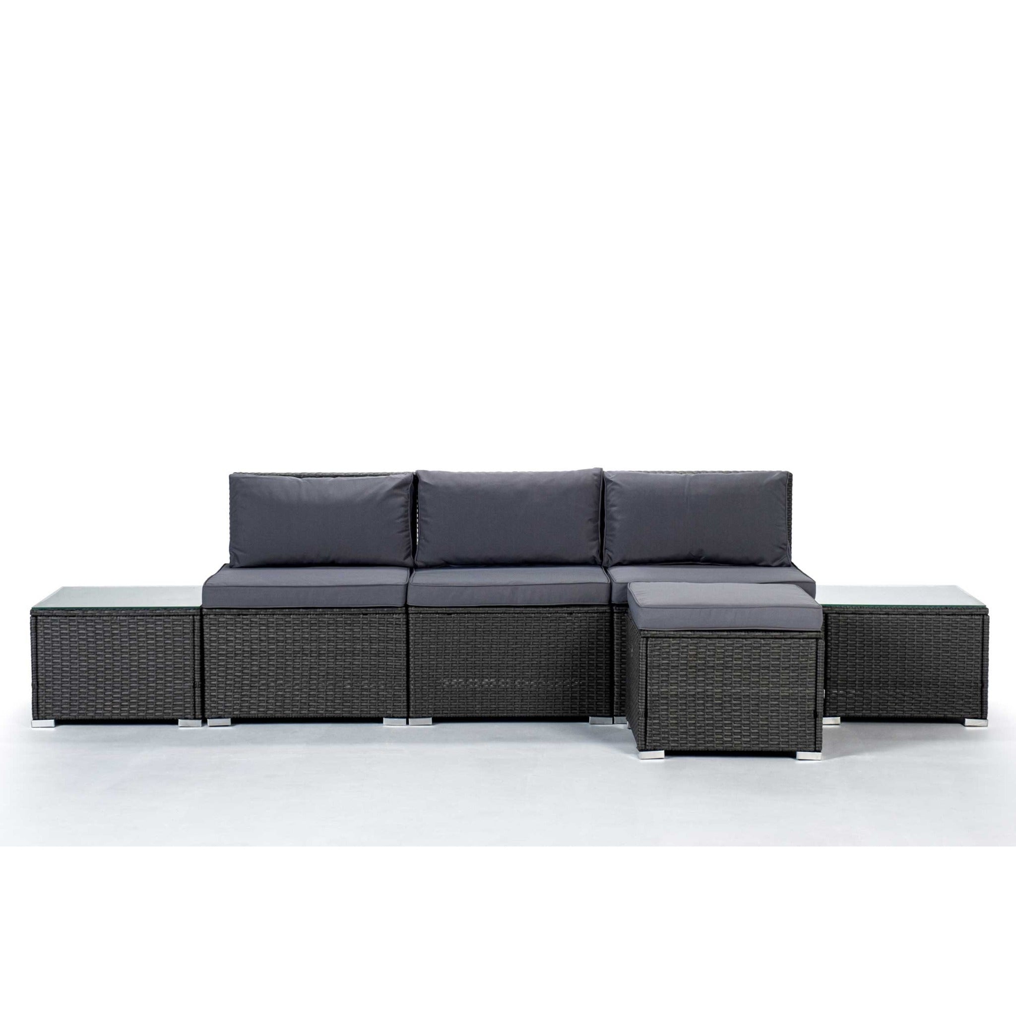 Conjunto de Jardín Ravello Central con Doble Mesa — Ratán Sintético