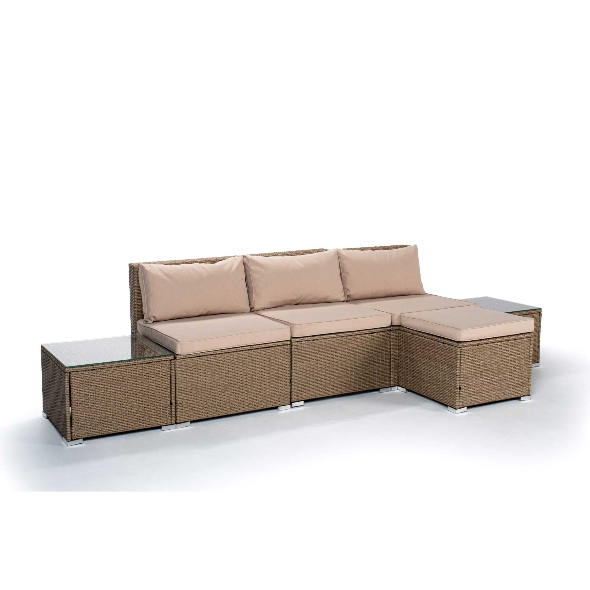 Conjunto de Jardín Ravello Central con Doble Mesa — Ratán Sintético — vista 5