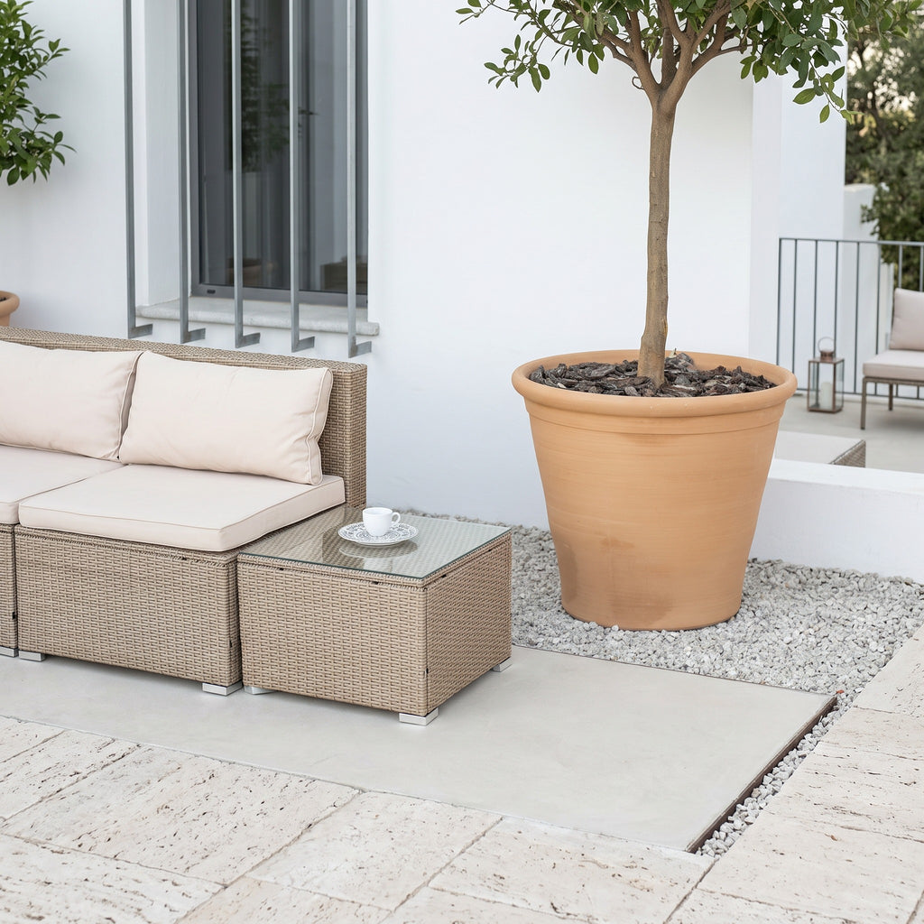 Conjunto de Jardín Ravello Central con Doble Mesa — Ratán Sintético — vista 12