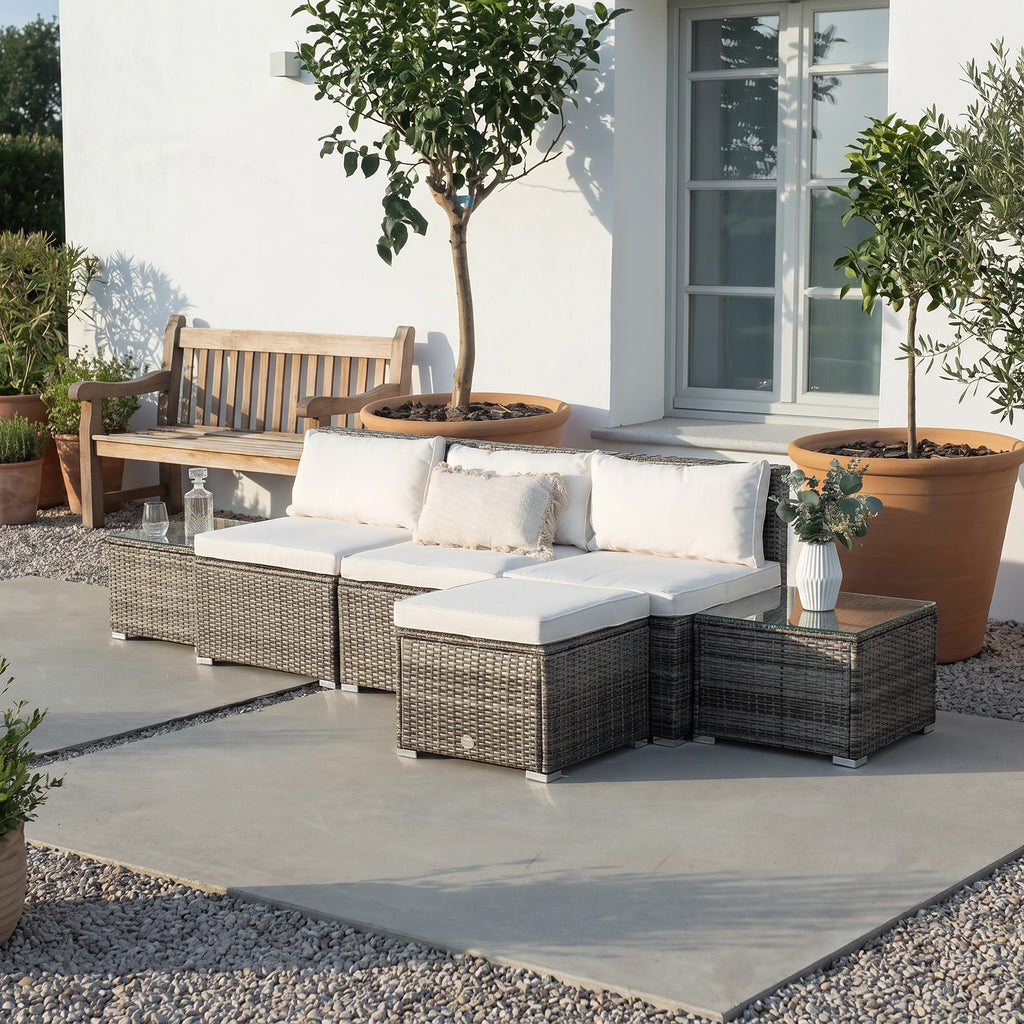 Conjunto de Jardín Ravello Central con Doble Mesa — Ratán Sintético — vista 13