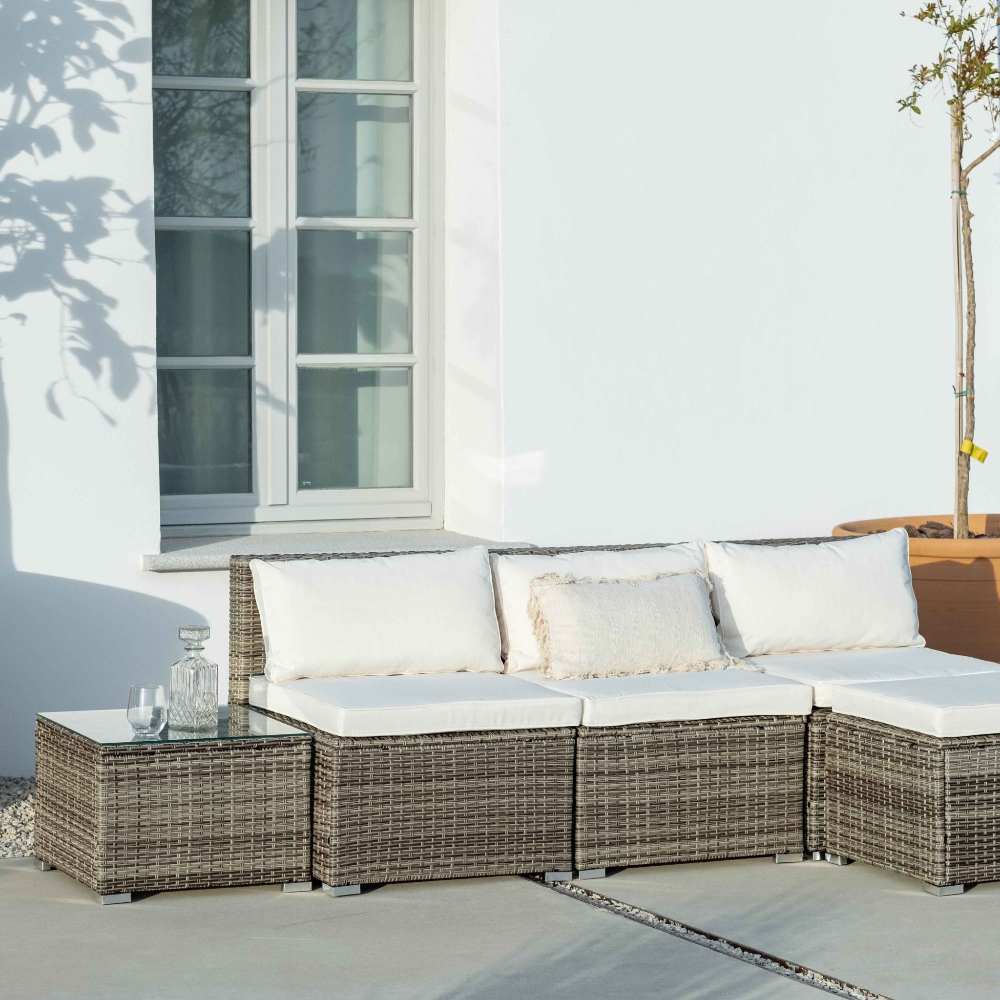 Conjunto de Jardín Ravello Central con Doble Mesa — Ratán Sintético — vista 15