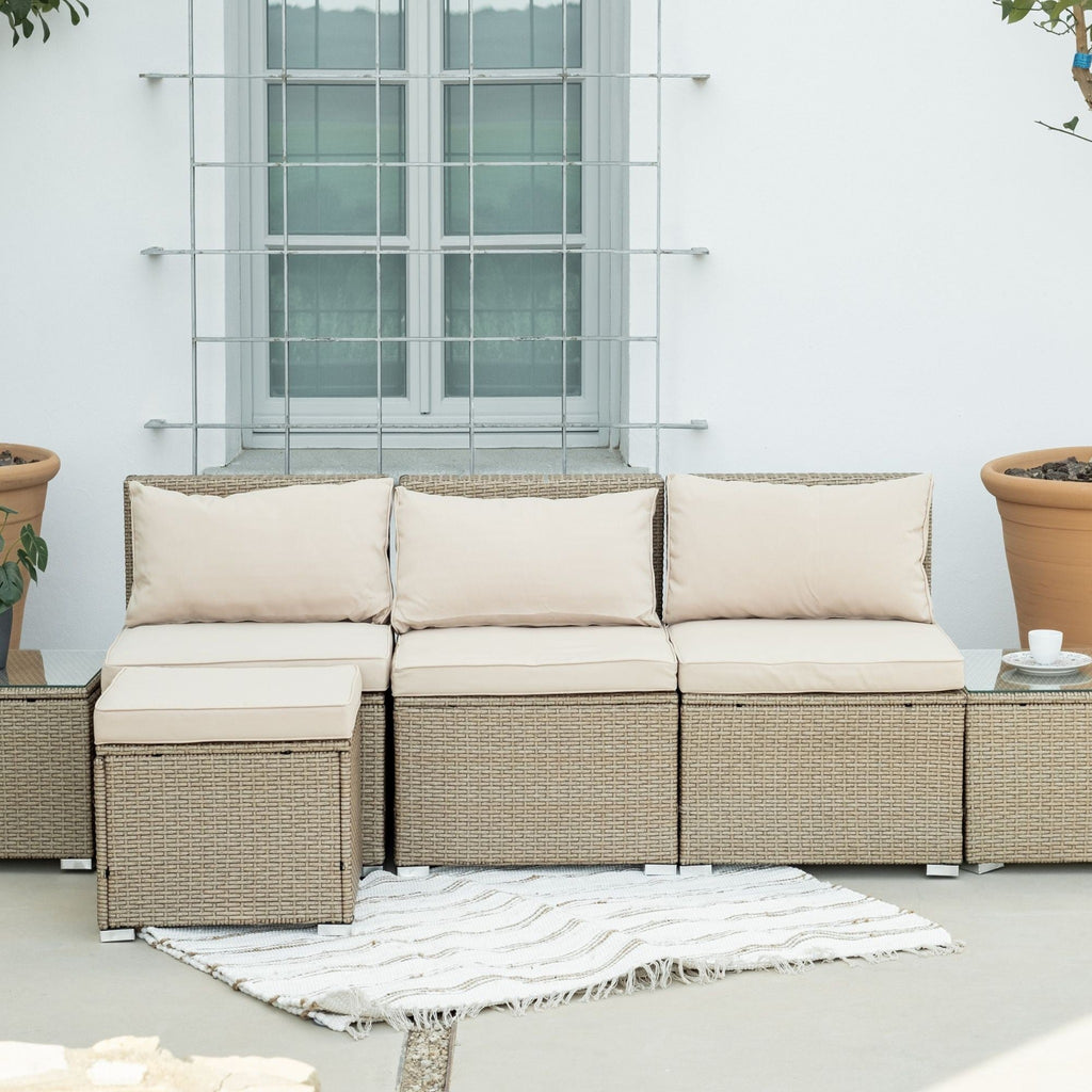 Conjunto de Jardín Ravello Central con Doble Mesa — Ratán Sintético — vista 16