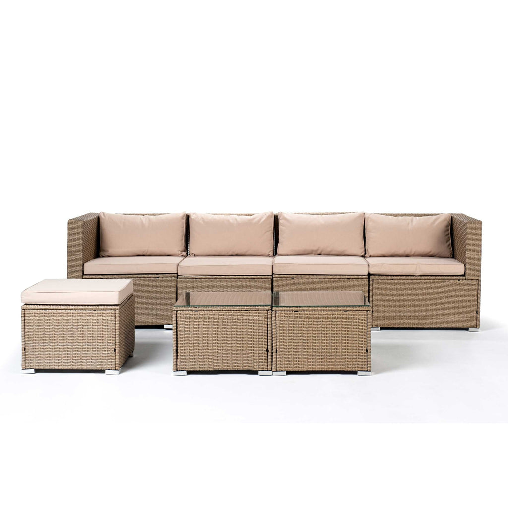 Conjunto de Jardín Ravello Cuatro con Doble Mesa — Ratán Sintético — vista 2
