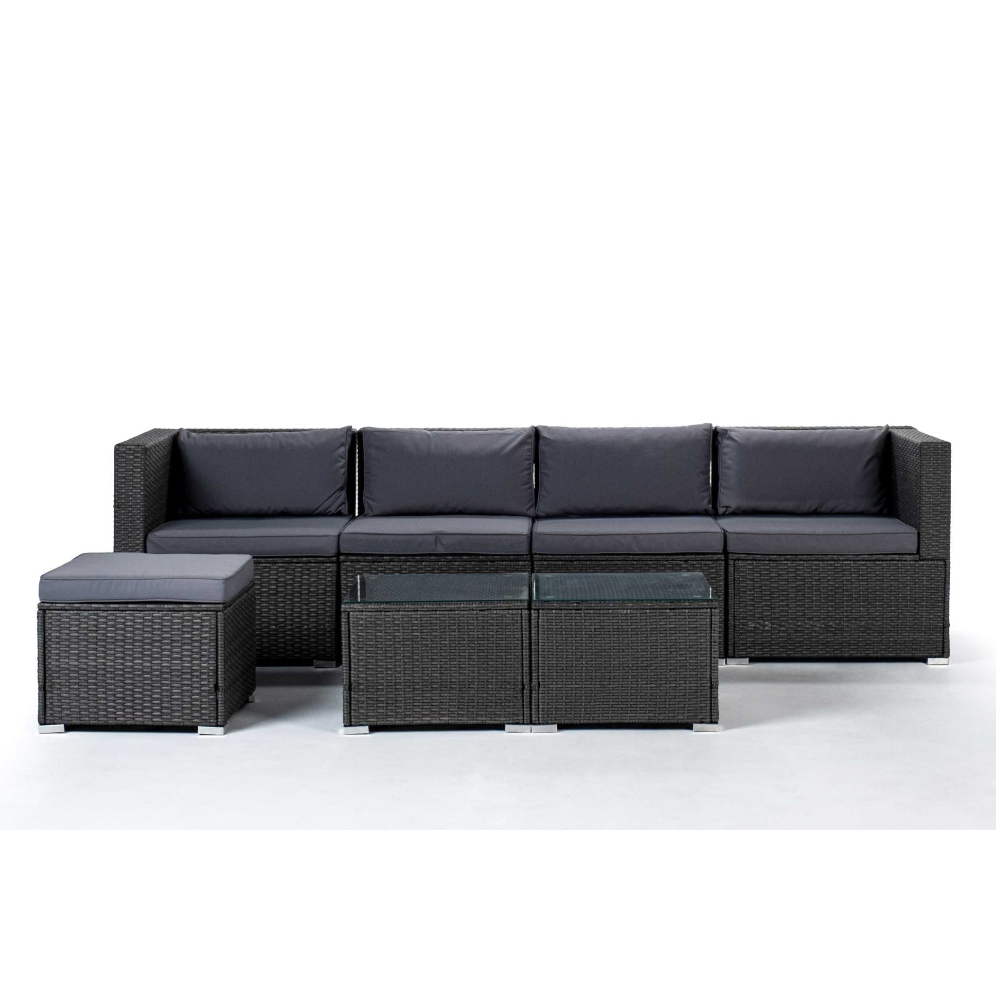 Conjunto de Jardín Ravello Cuatro con Doble Mesa — Ratán Sintético — vista 3