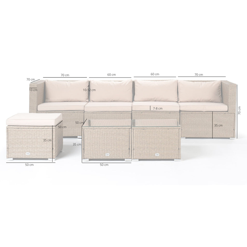 Conjunto de Jardín Ravello Cuatro con Doble Mesa — Ratán Sintético — vista 8