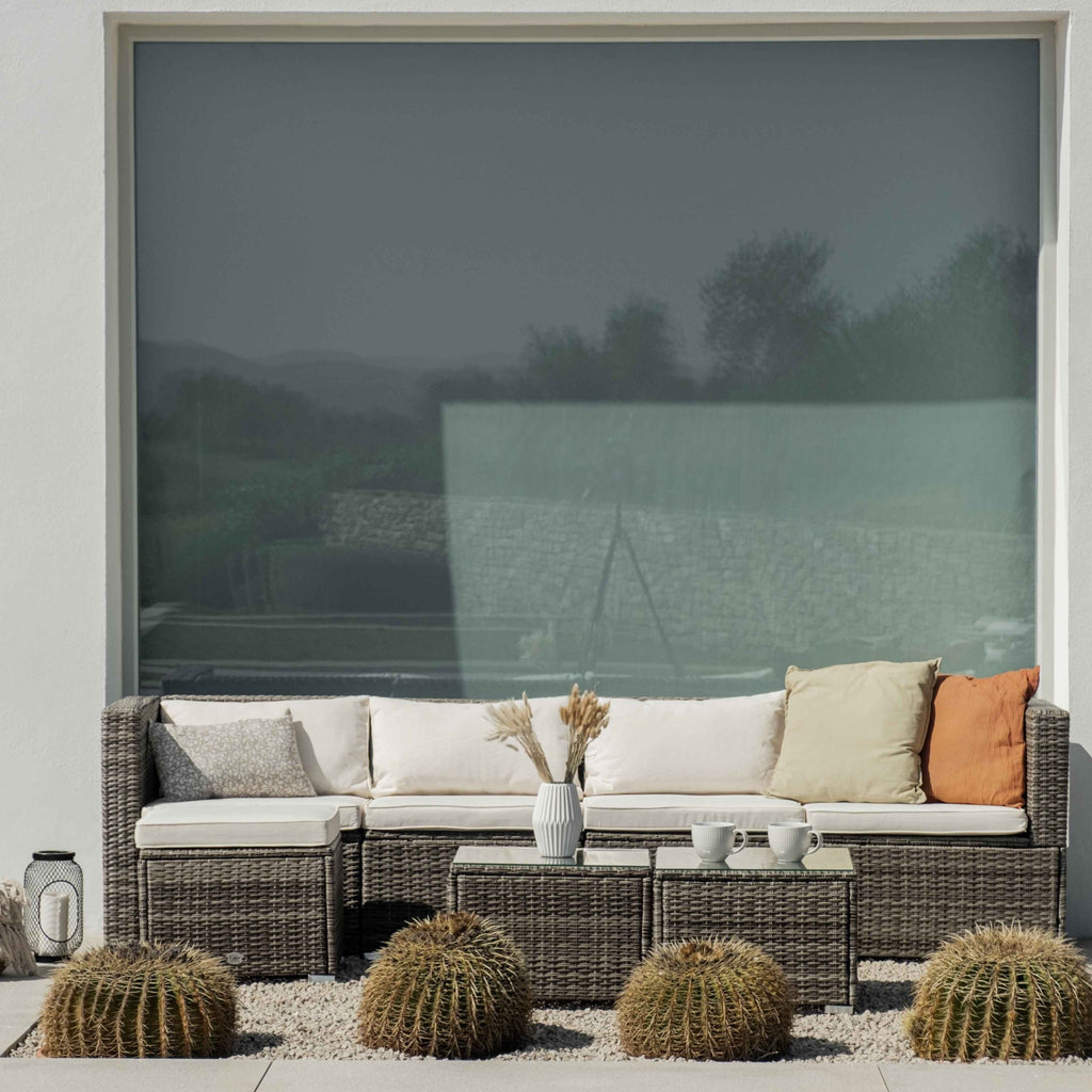 Conjunto de Jardín Ravello Cuatro con Doble Mesa — Ratán Sintético — vista 15