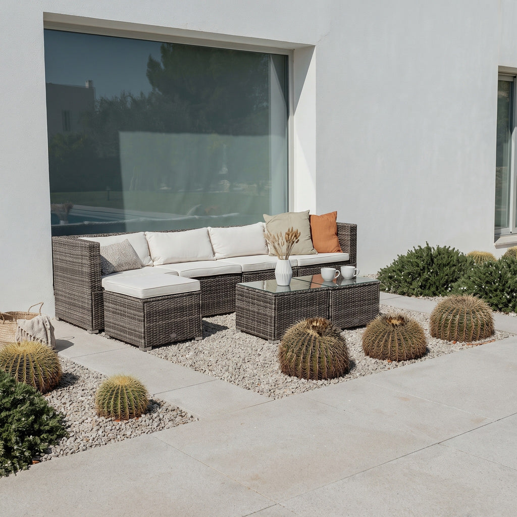 Conjunto de Jardín Ravello Cuatro con Doble Mesa — Ratán Sintético — vista 16