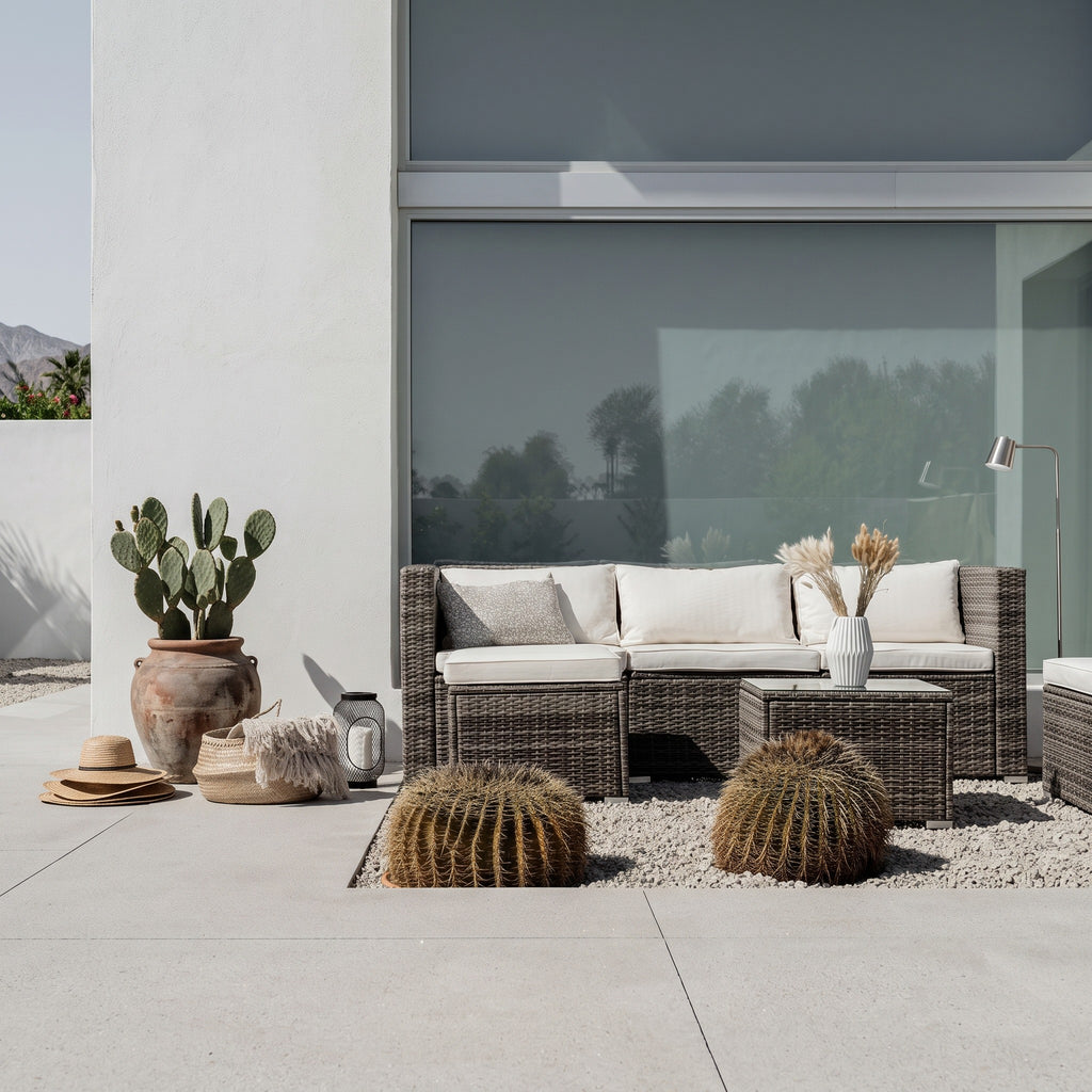 Conjunto de Jardín Ravello Cuatro con Doble Mesa — Ratán Sintético — vista 21