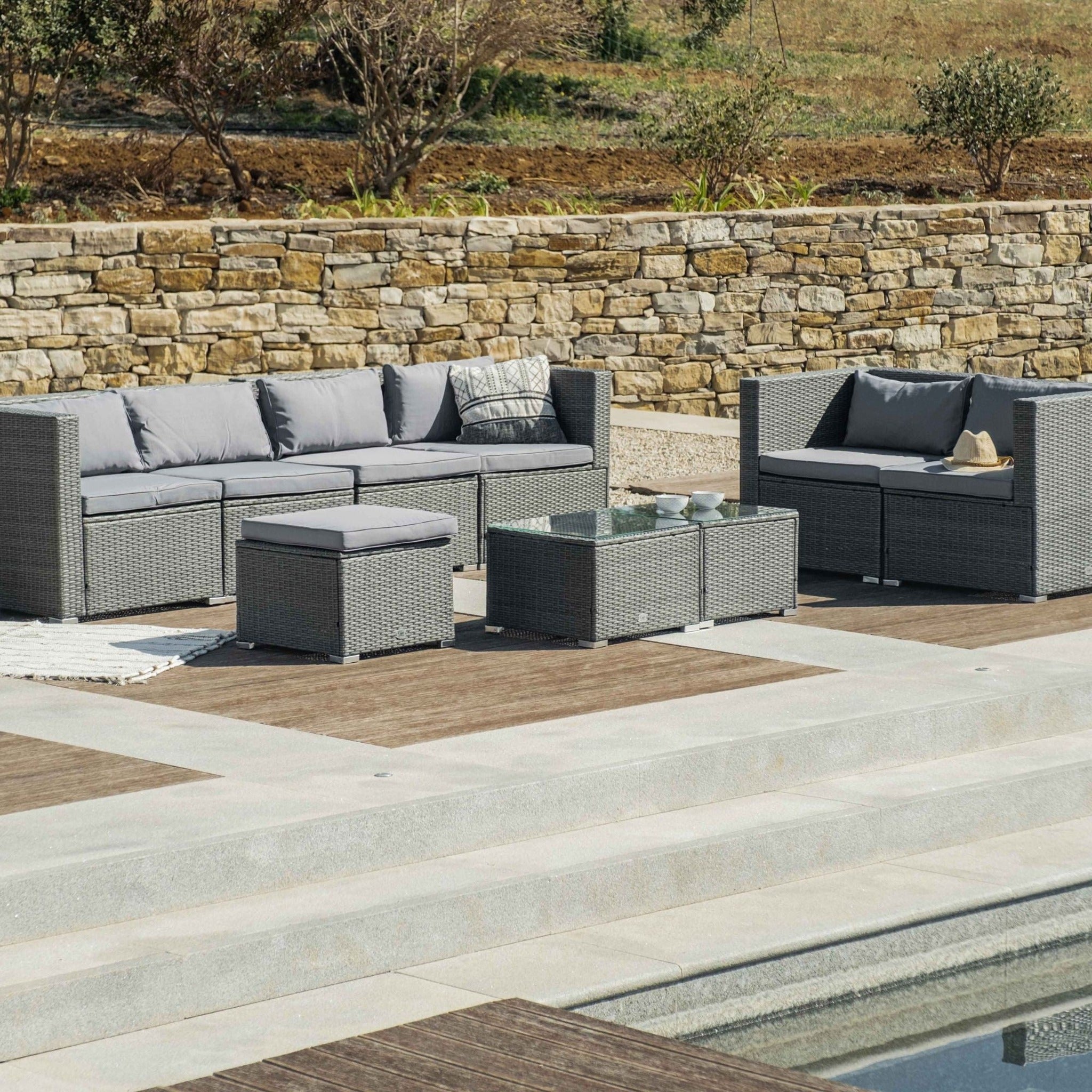 Conjunto de Jardín Ravello Doble Sofá — Ratán Sintético — vista 12