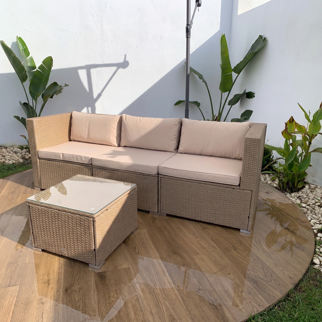 Sofá de Jardín Ravello Triple con Mesa — Ratán Sintético — vista 3