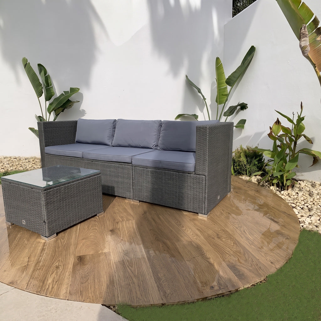 Sofá de Jardín Ravello Triple con Mesa — Ratán Sintético — vista 4