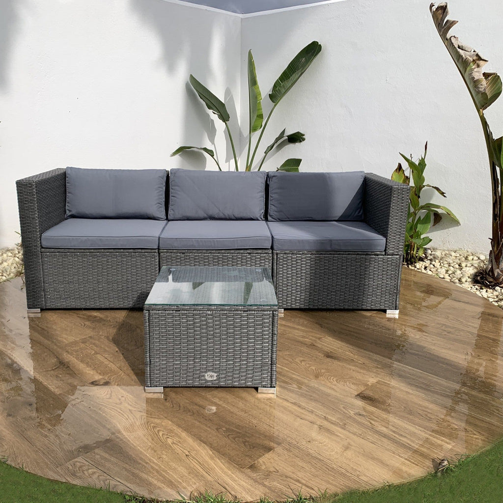 Sofá de Jardín Ravello Triple con Mesa — Ratán Sintético — vista 5