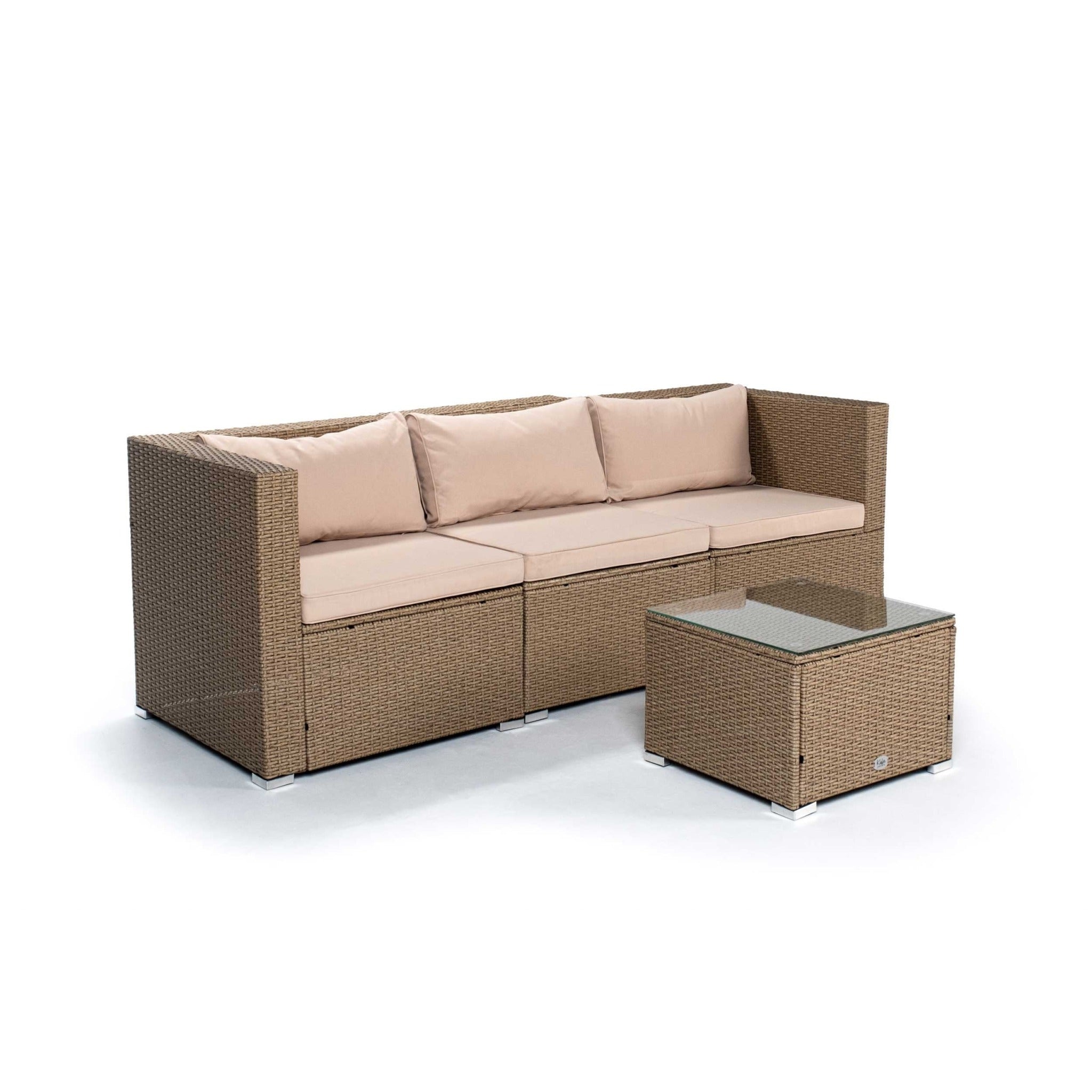 Sofá de Jardín Ravello Triple con Mesa — Ratán Sintético — vista 9