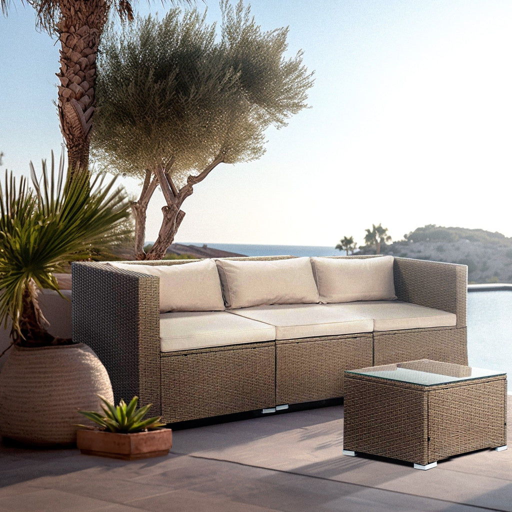 Sofá de Jardín Ravello Triple con Mesa — Ratán Sintético — vista 12