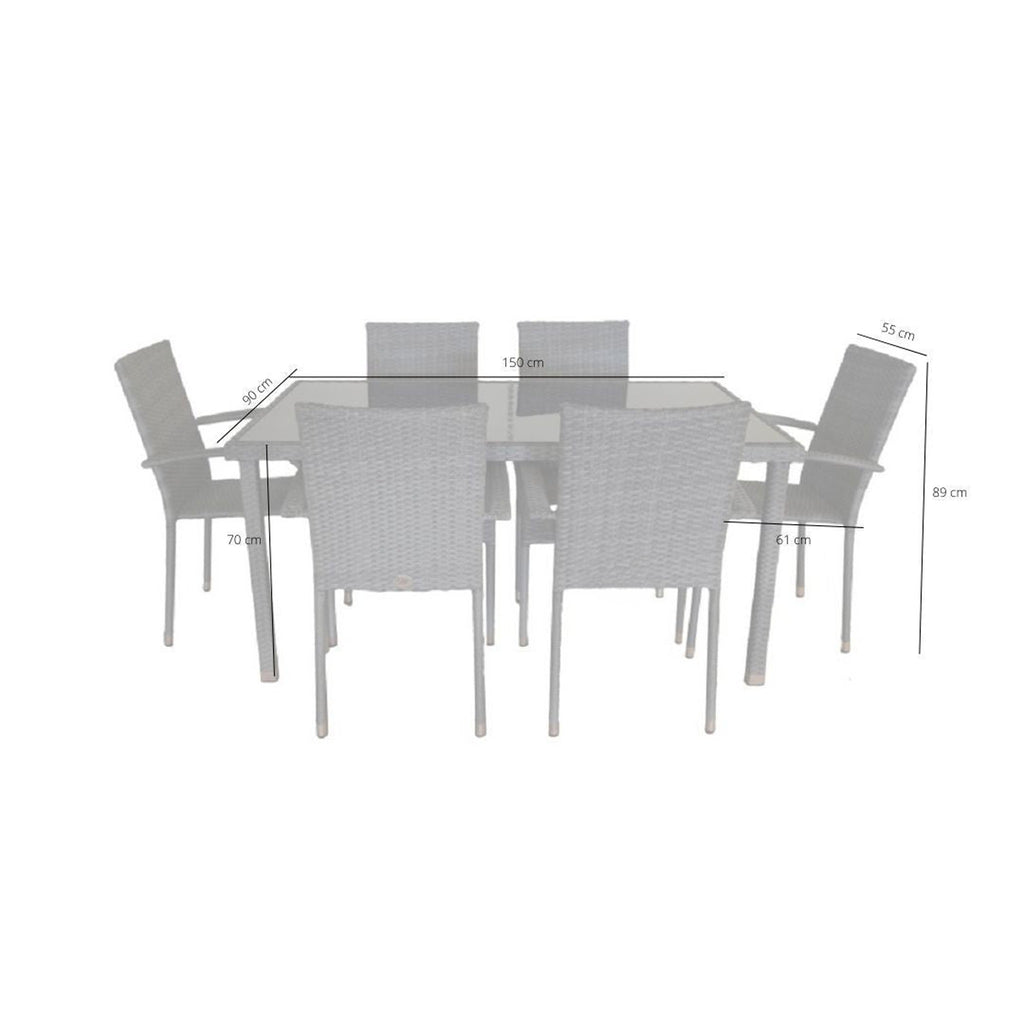 Comedor de Jardín Ibiza 6 Plazas | Ratán Sintético — vista 15