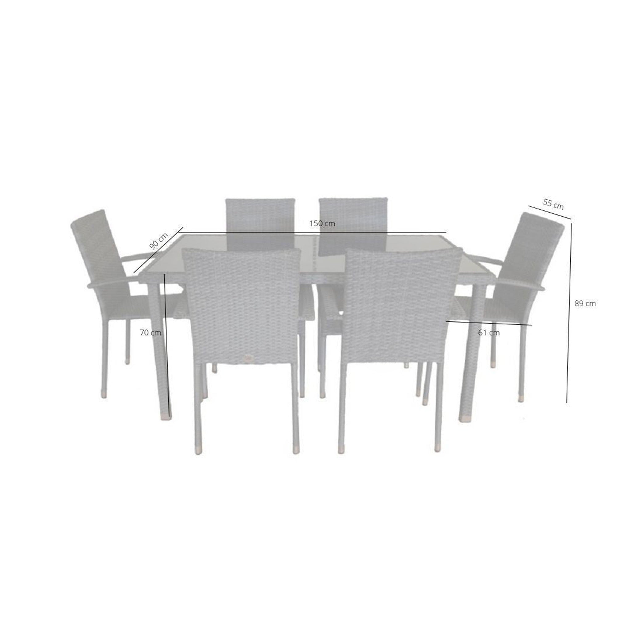 Comedor de Jardín Ibiza 6 Plazas | Ratán Sintético — vista 15