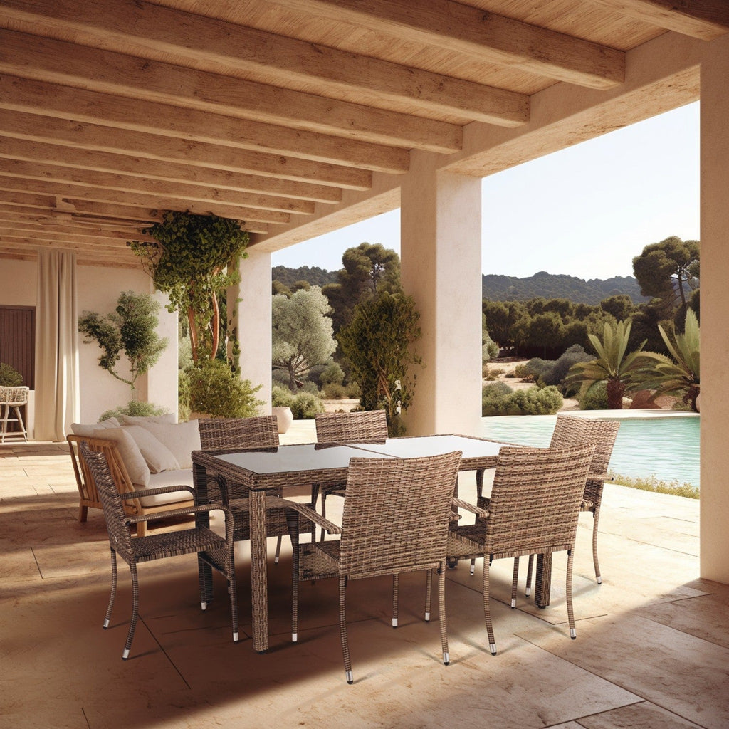 Comedor de Jardín Ibiza 6 Plazas | Ratán Sintético