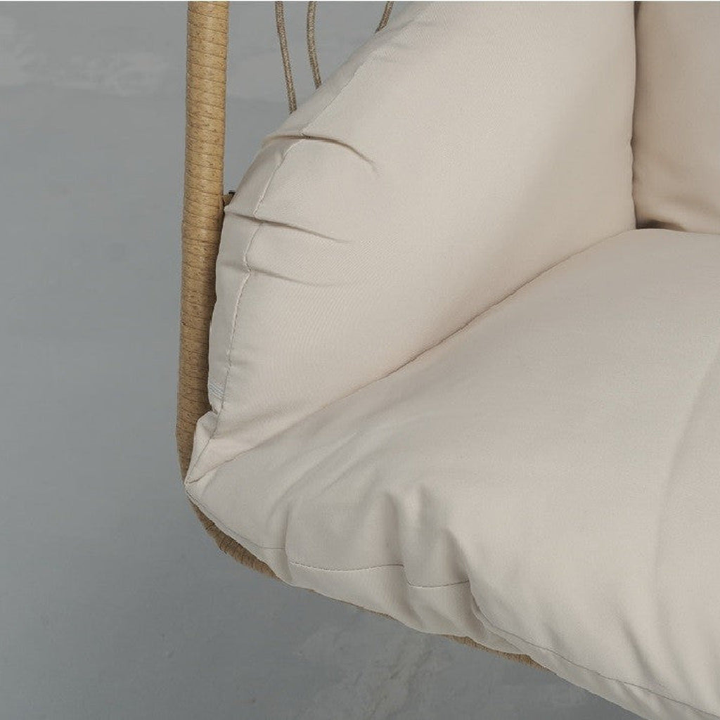 Sillón Huevo Colgante de Jardín Dravena — Ratán Sintético y Acero | Beige — vista 14