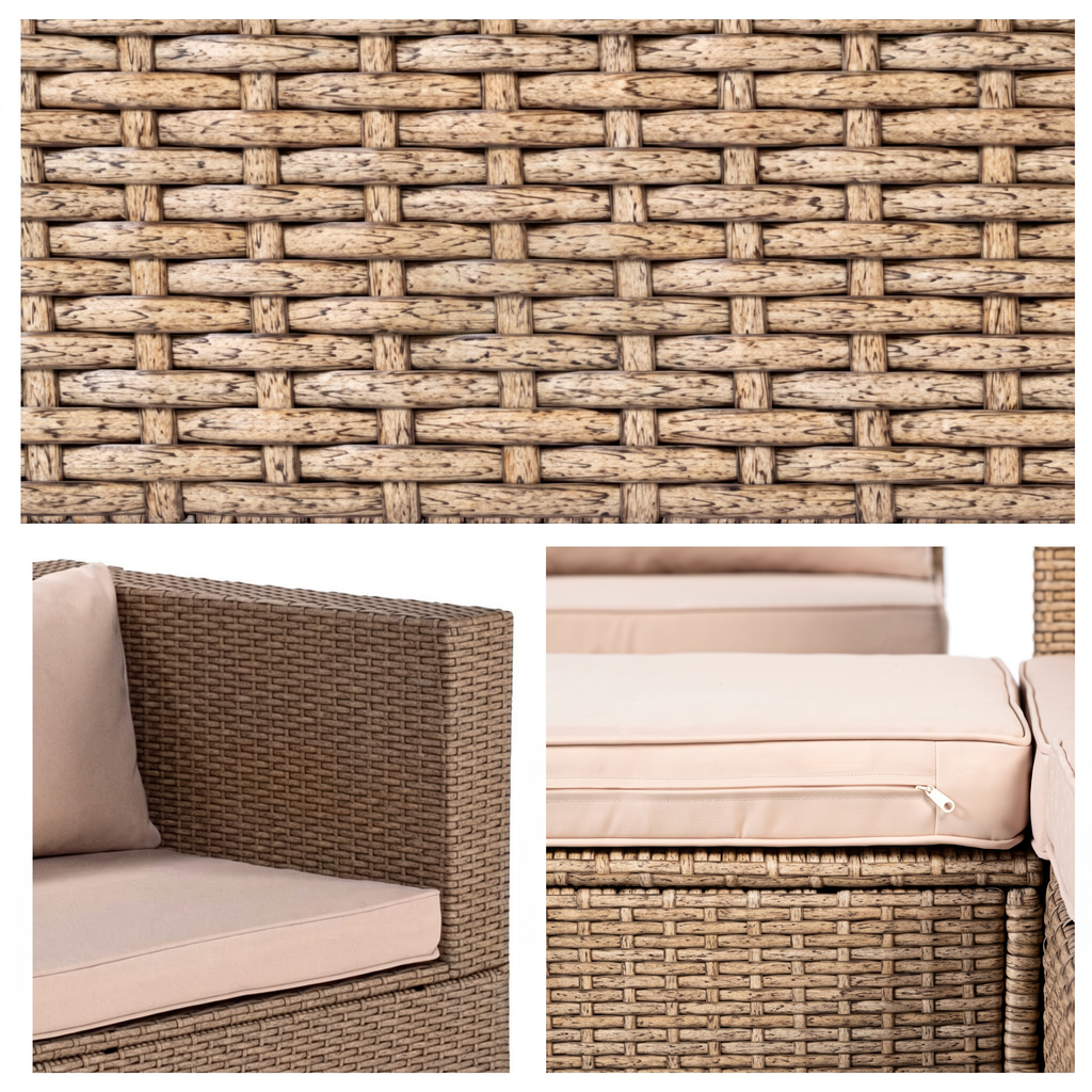 Conjunto de Jardín Ravello Doble Mini 2 Plazas — Ratán Sintético y Acero | 2 Sillones y Mesa — vista 2