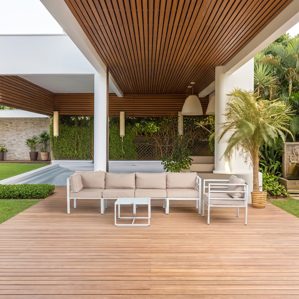 Conjunto de Jardín Estocolmo 5 Plazas — Sofá Modular, Acero y Cojines Premium — vista 14