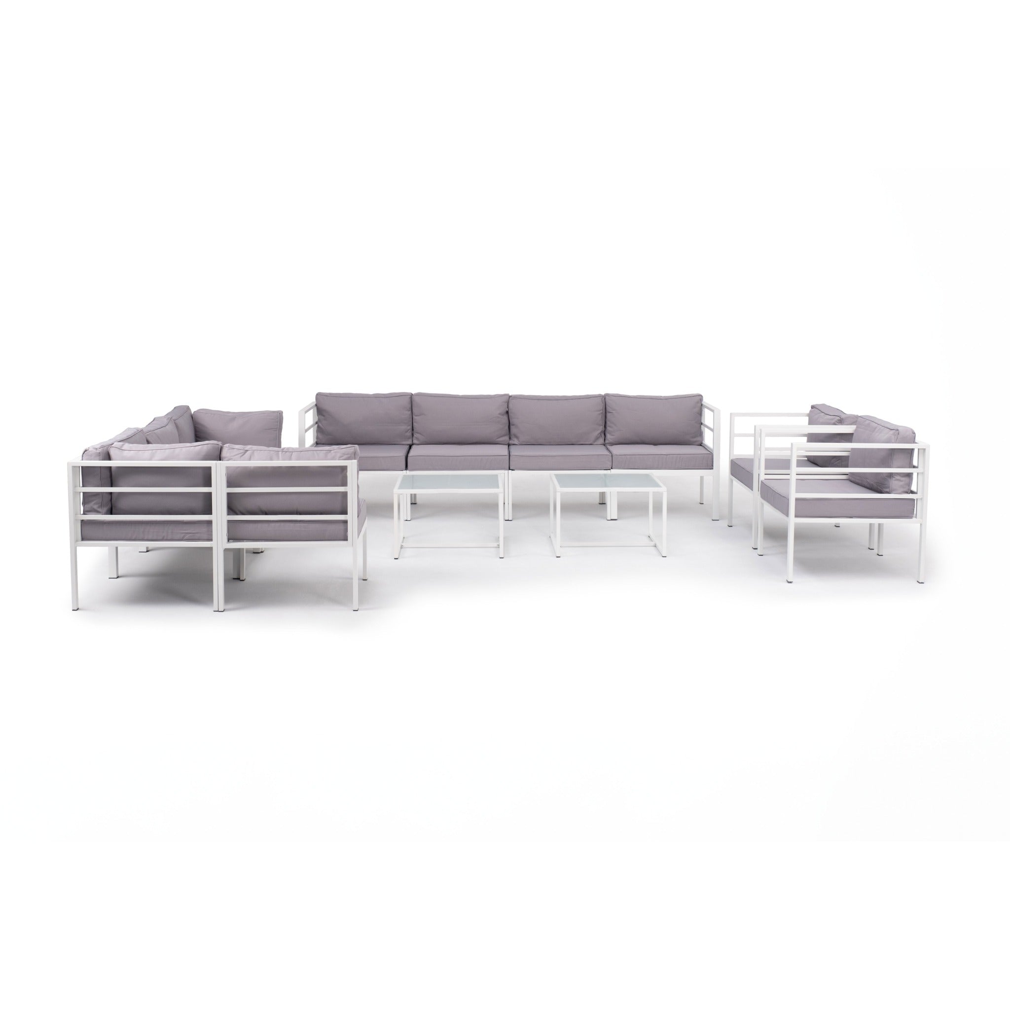 Conjunto de Jardín Estocolmo Deluxe 10 Plazas — Sofá Modular Doble, Acero y Cojines Premium — vista 2