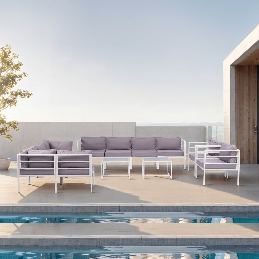 Conjunto de Jardín Estocolmo Deluxe 10 Plazas — Sofá Modular Doble, Acero y Cojines Premium — vista 6