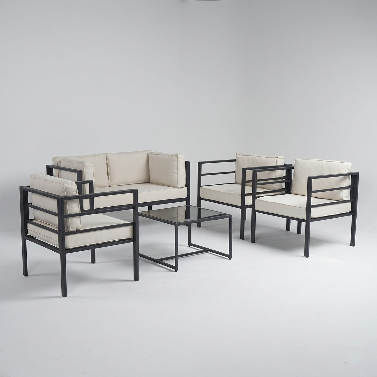 Conjunto de Jardín Estocolmo Deluxe 10 Plazas — Sofá Modular Doble, Acero y Cojines Premium — vista 7