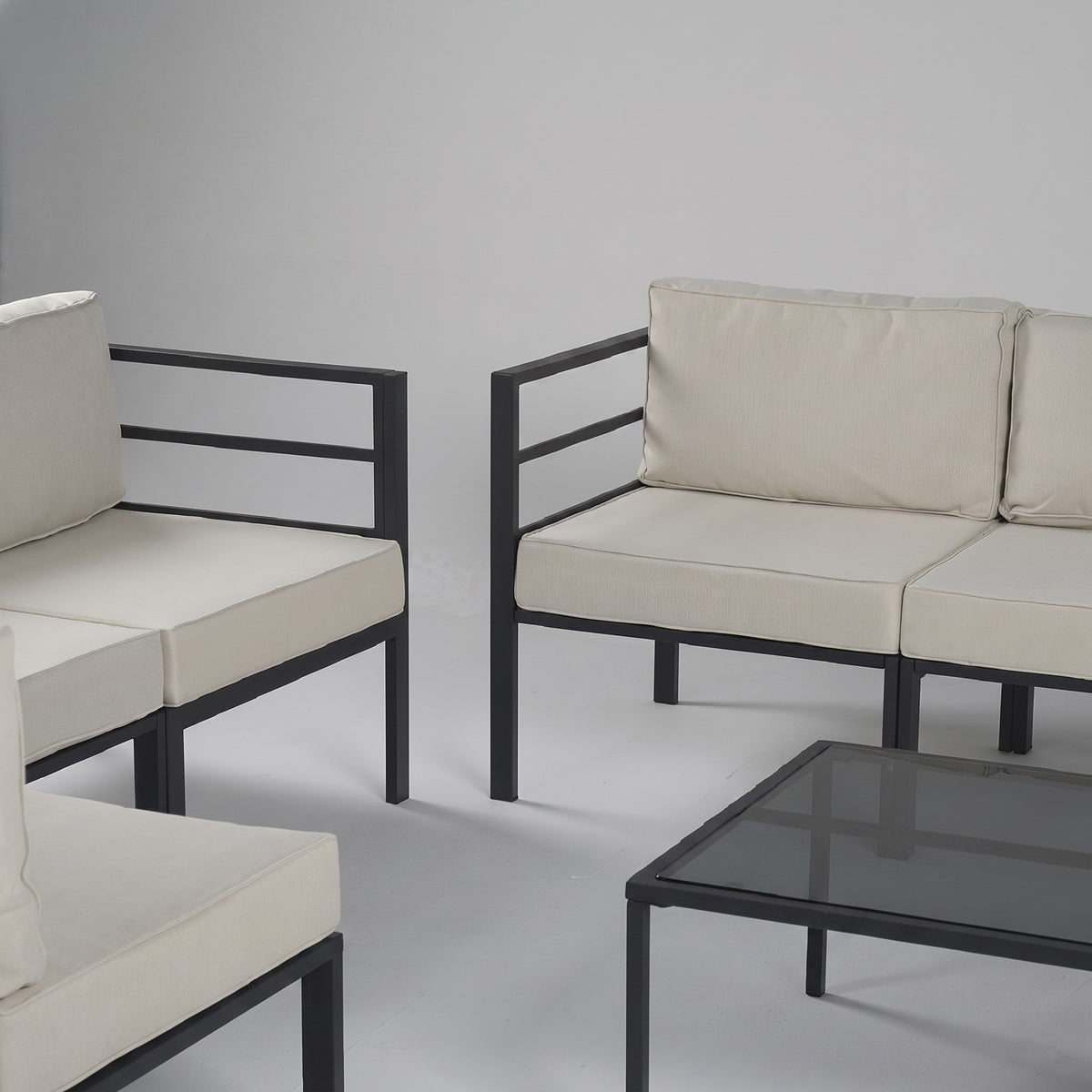 Conjunto de Jardín Estocolmo Deluxe 10 Plazas — Sofá Modular Doble, Acero y Cojines Premium — vista 10