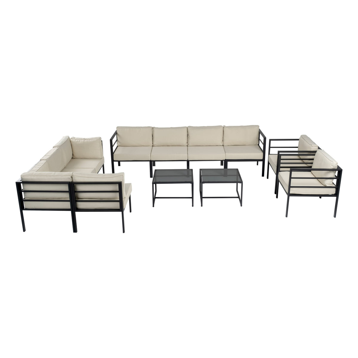 Conjunto de Jardín Estocolmo Deluxe 10 Plazas — Sofá Modular Doble, Acero y Cojines Premium — vista 11