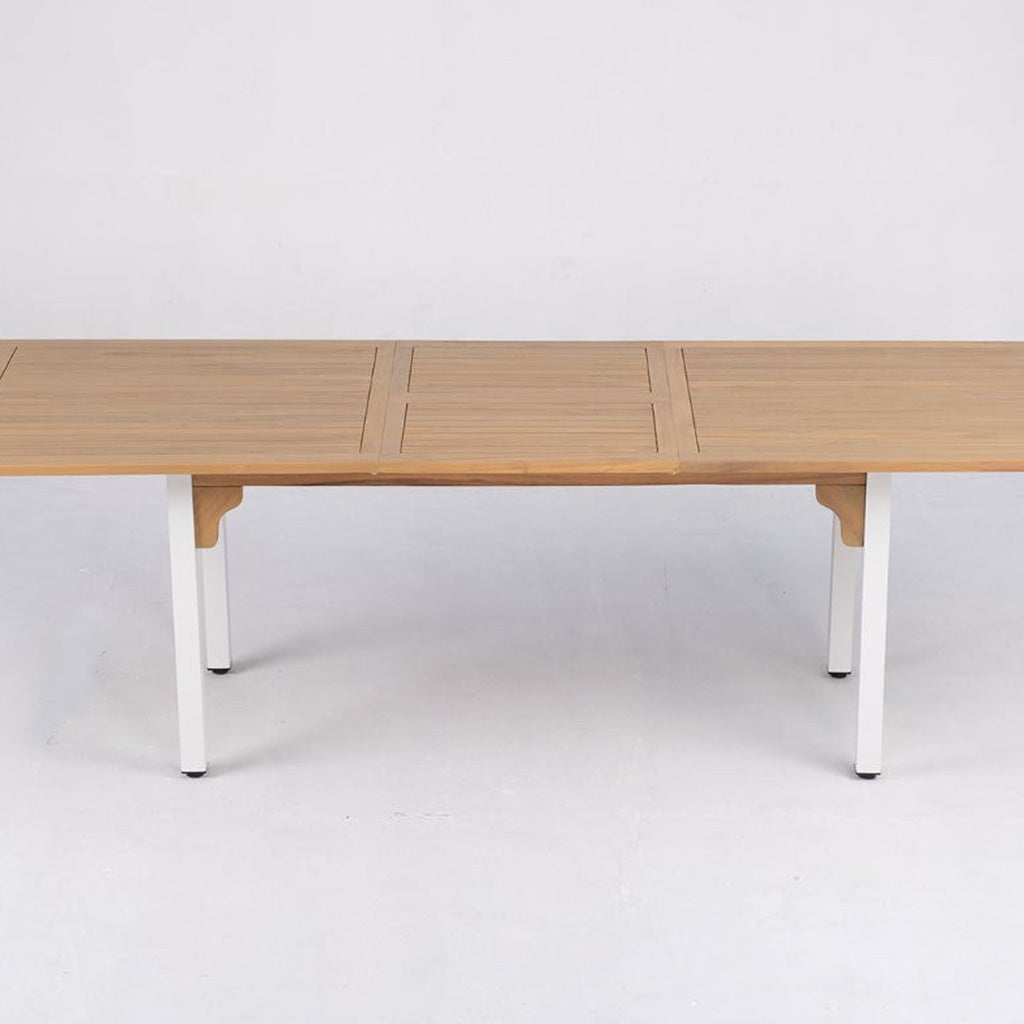 Mesa de Jardín Extensible Niza — Acero y Madera | Blanco — vista 2