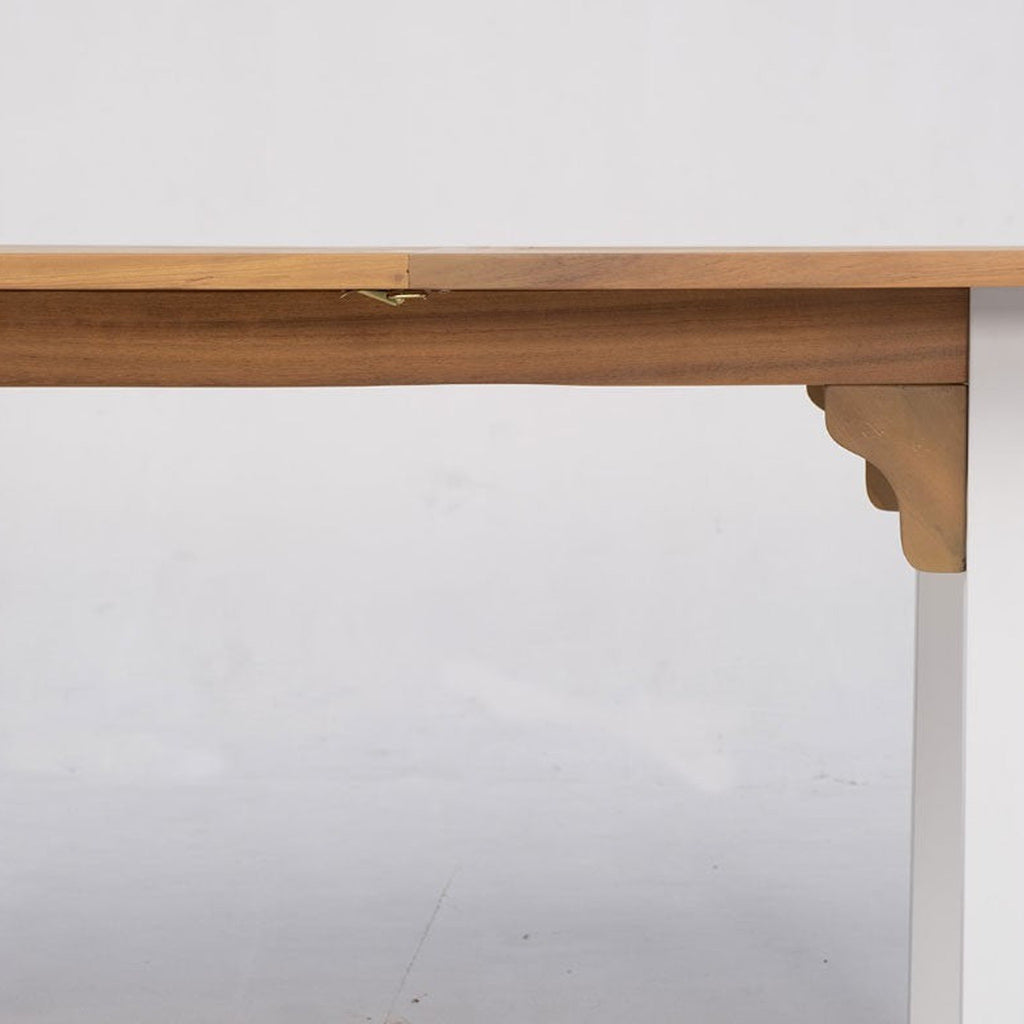 Mesa de Jardín Extensible Niza — Acero y Madera | Blanco — vista 3