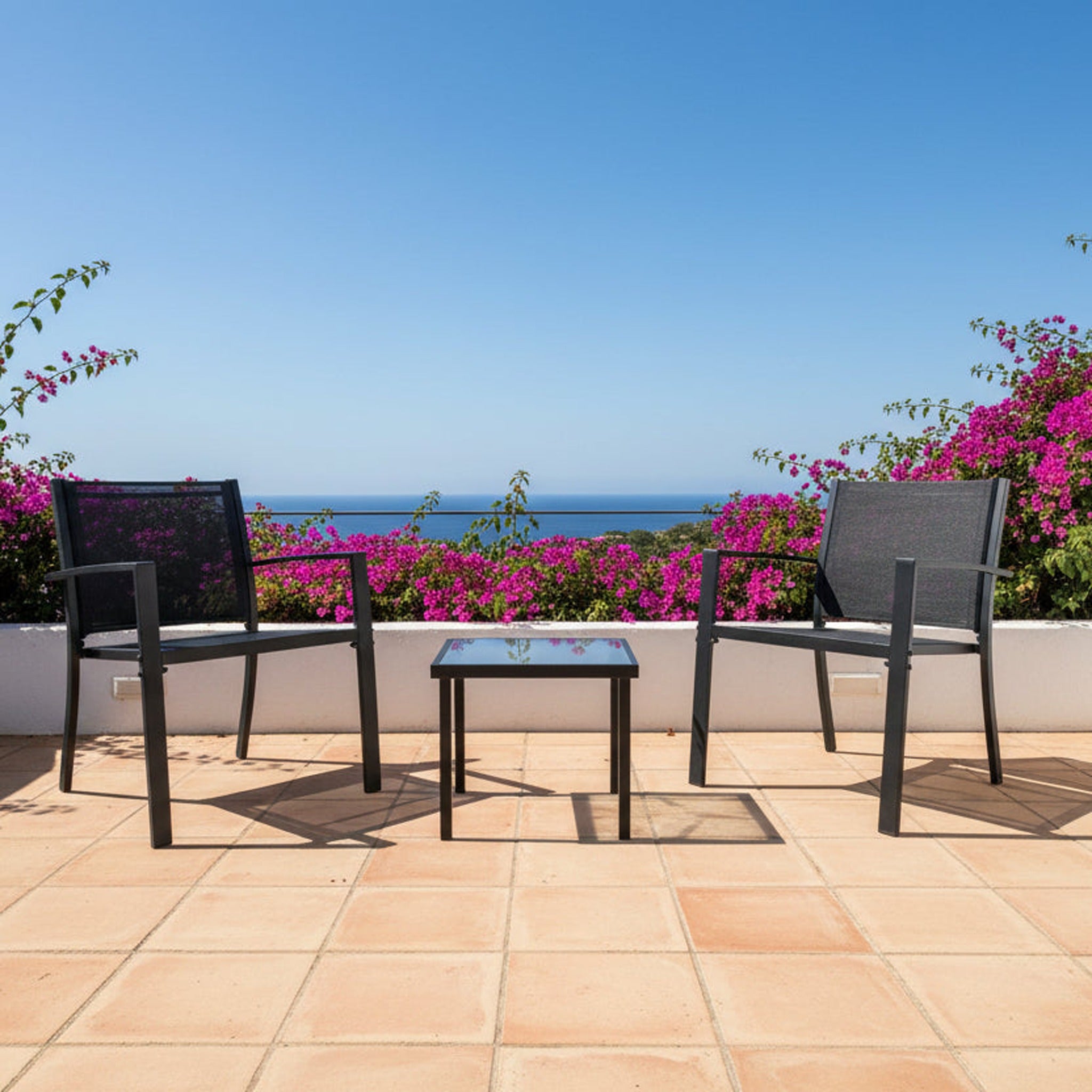 Conjunto de Jardín Amalfi 2 Plazas — Acero y Textileno | Negro — vista 6