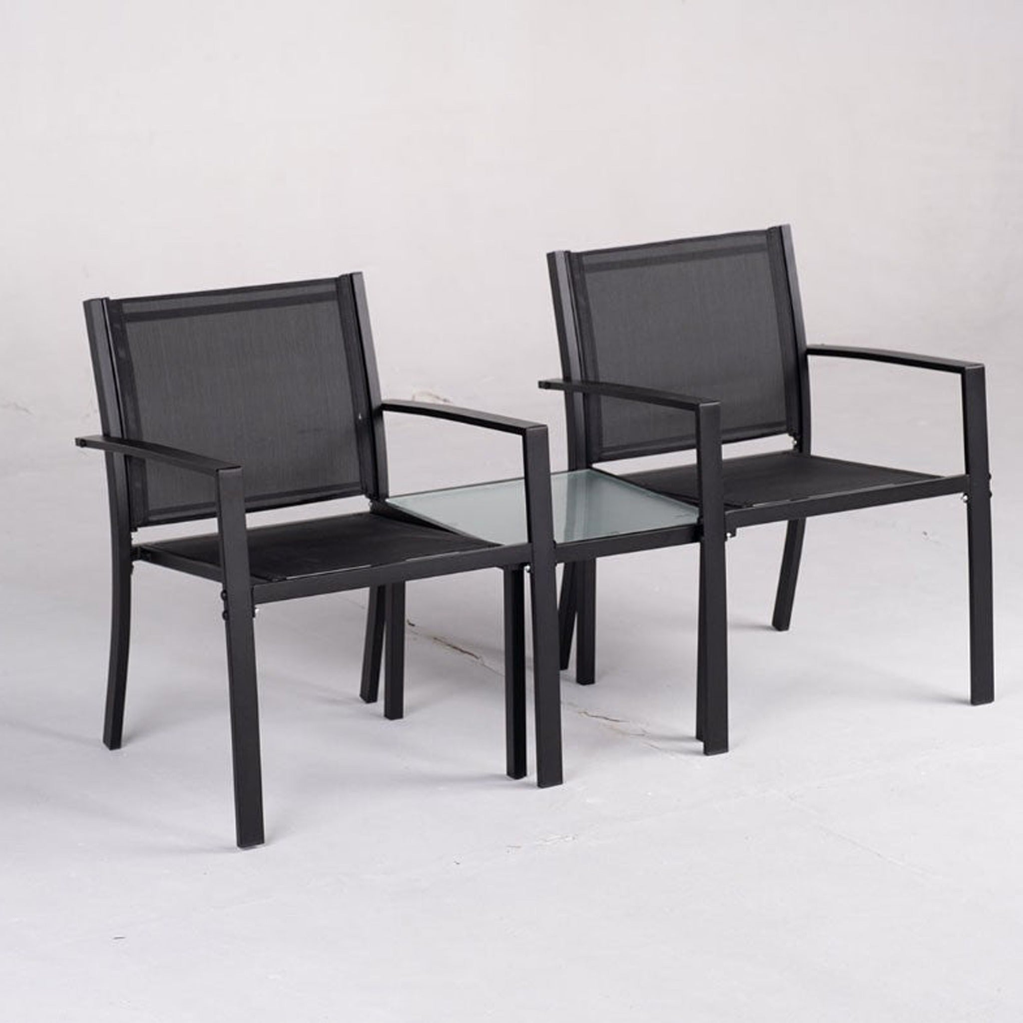 Conjunto de Jardín Amalfi 2 Plazas — Acero y Textileno | Negro — vista 5