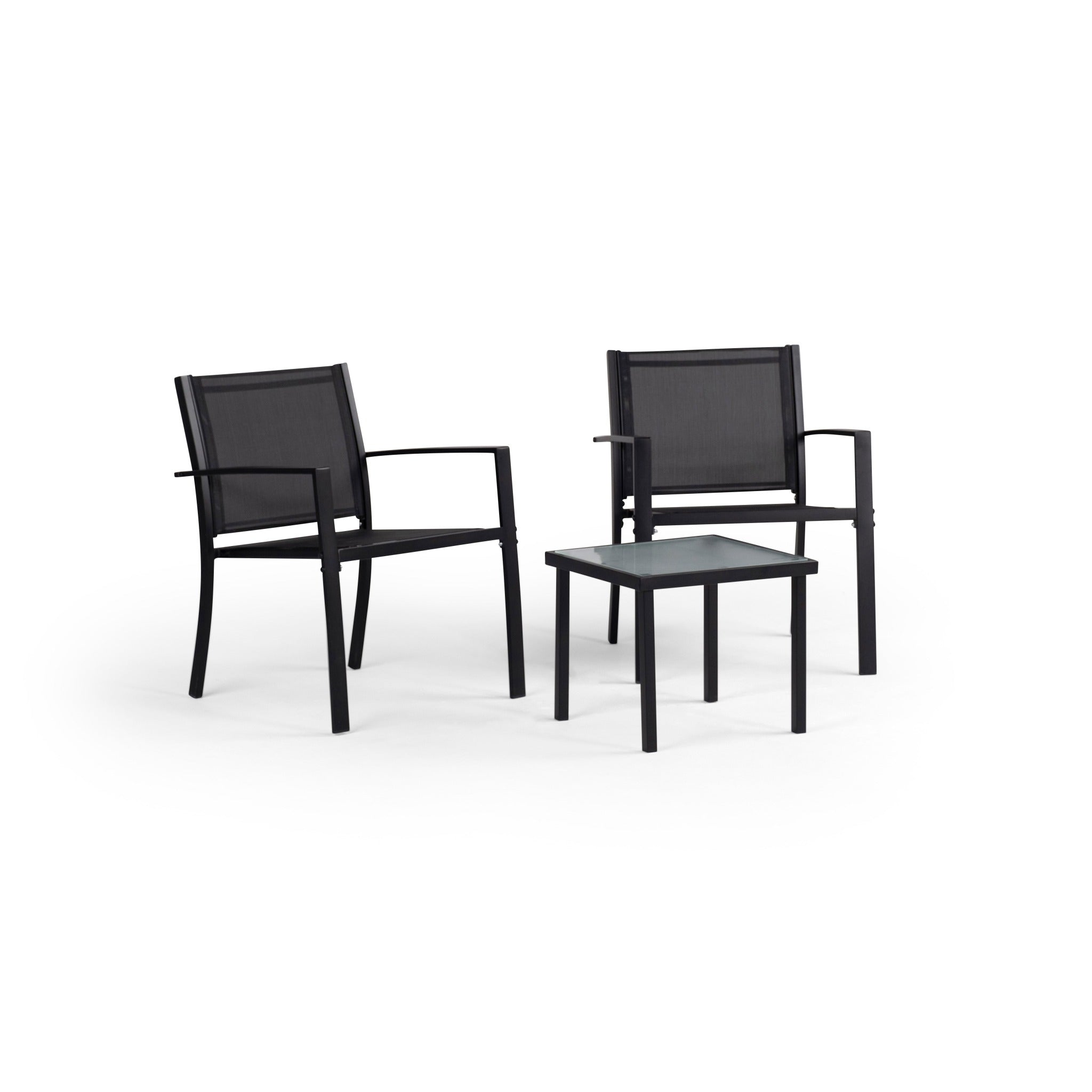 Conjunto de Jardín Amalfi 2 Plazas — Acero y Textileno | Negro — vista 9