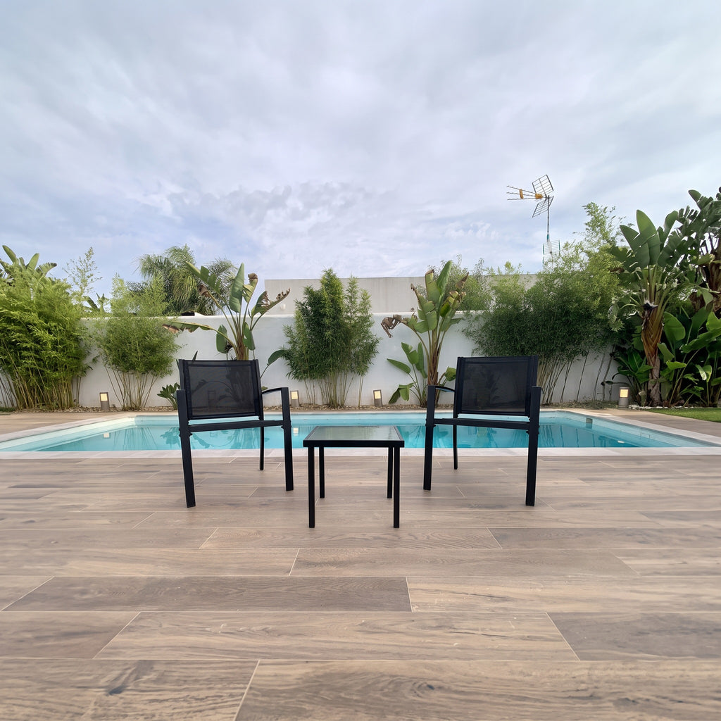 Conjunto de Jardín Amalfi 2 Plazas — OUTLET | Acero y Textileno