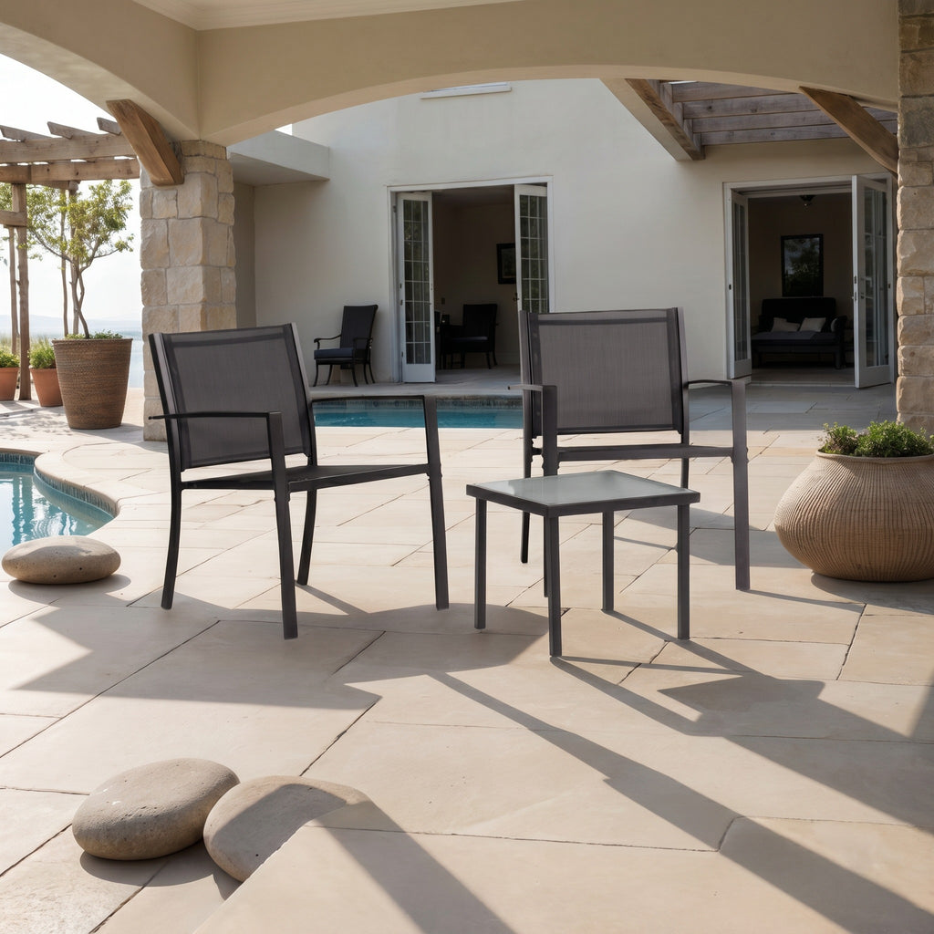 Conjunto de Jardín Amalfi 2 Plazas — OUTLET | Acero y Textileno