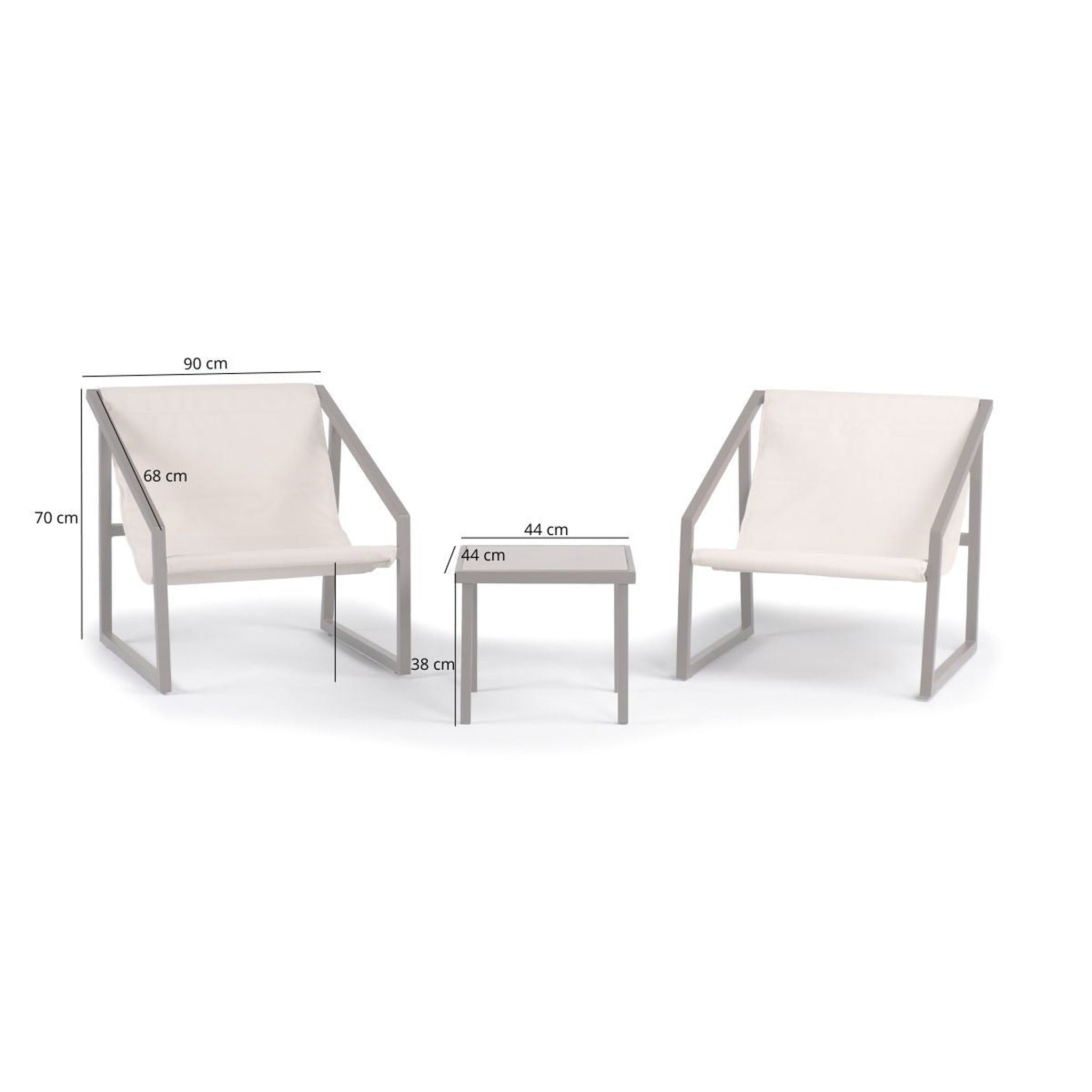 Conjunto de Jardín Capri 2 Plazas — Textileno y Acero | 2 Sillones y Mesa de Centro — vista 6
