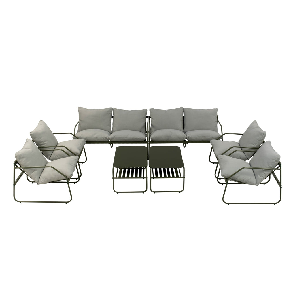 Conjunto de Jardín Genova Deluxe 8 Plazas — Cuerda Sintética y Acero | 2 Sofás, 4 Sillones y Mesa — vista 2