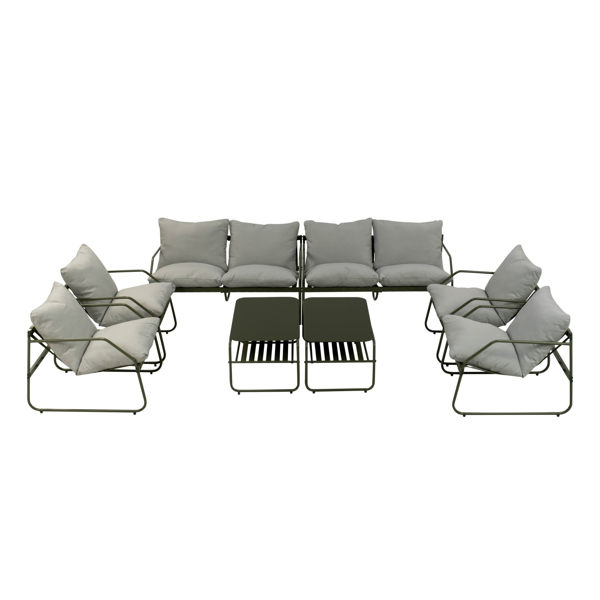 Conjunto de Jardín Genova Deluxe 8 Plazas — Cuerda Sintética y Acero | 2 Sofás, 4 Sillones y Mesa — vista 2