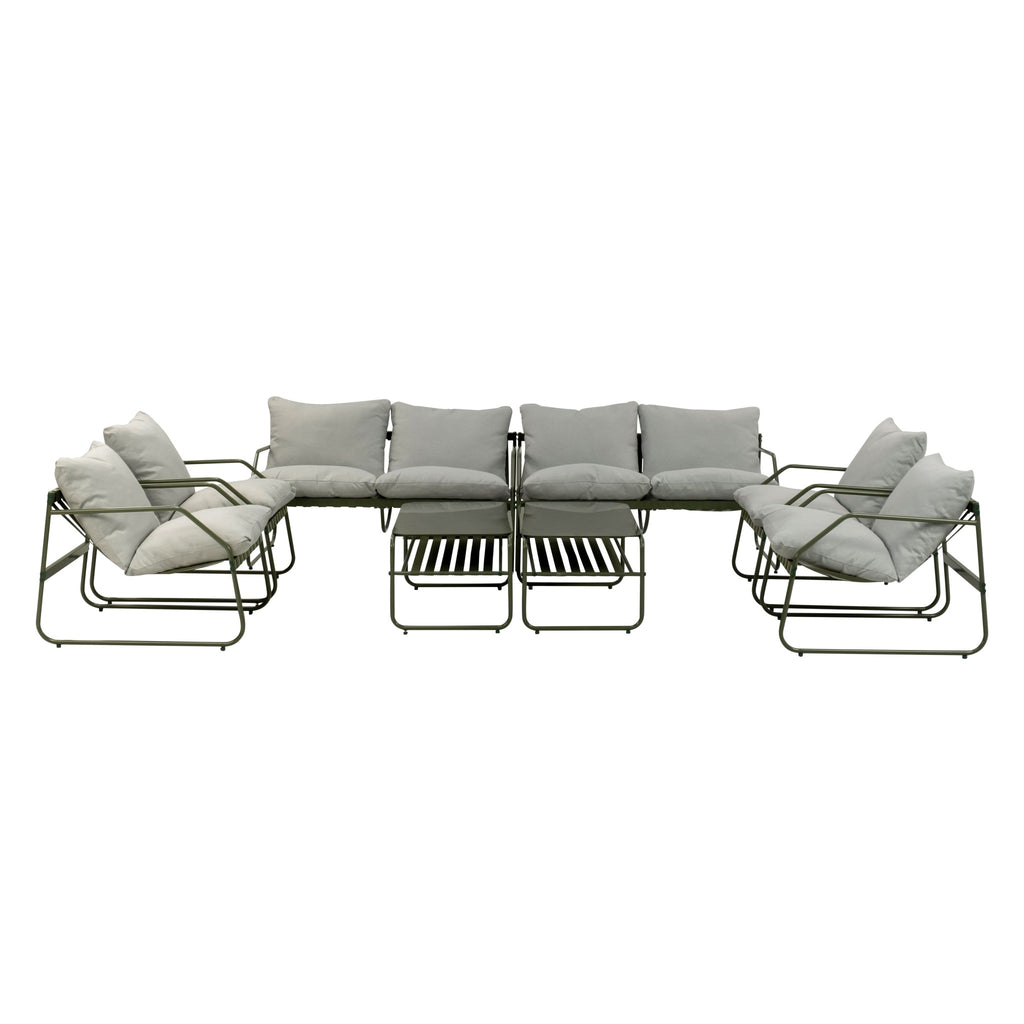 Conjunto de Jardín Genova Deluxe 8 Plazas — Cuerda Sintética y Acero | 2 Sofás, 4 Sillones y Mesa — vista 3