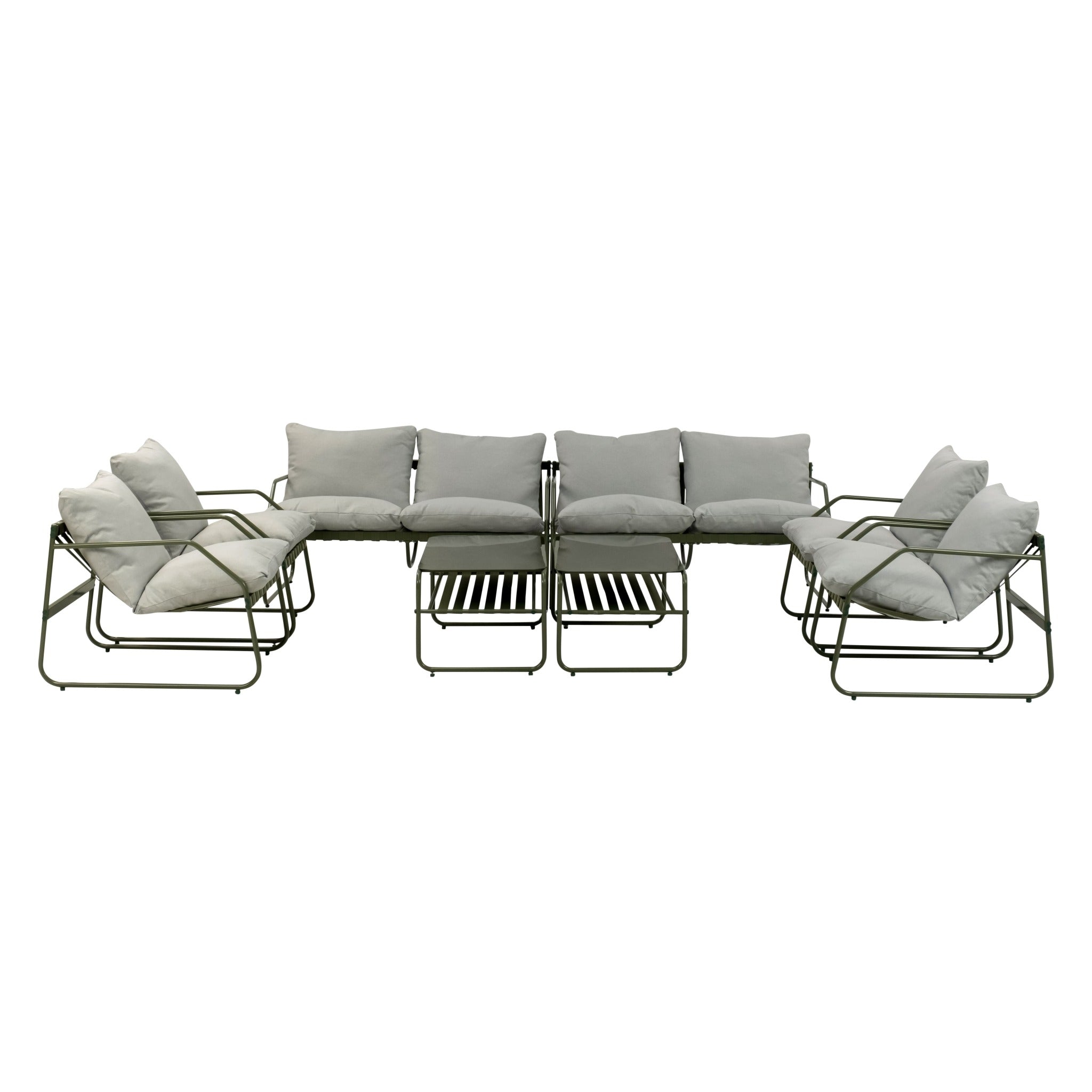 Conjunto de Jardín Genova Deluxe 8 Plazas — Cuerda Sintética y Acero | 2 Sofás, 4 Sillones y Mesa — vista 3