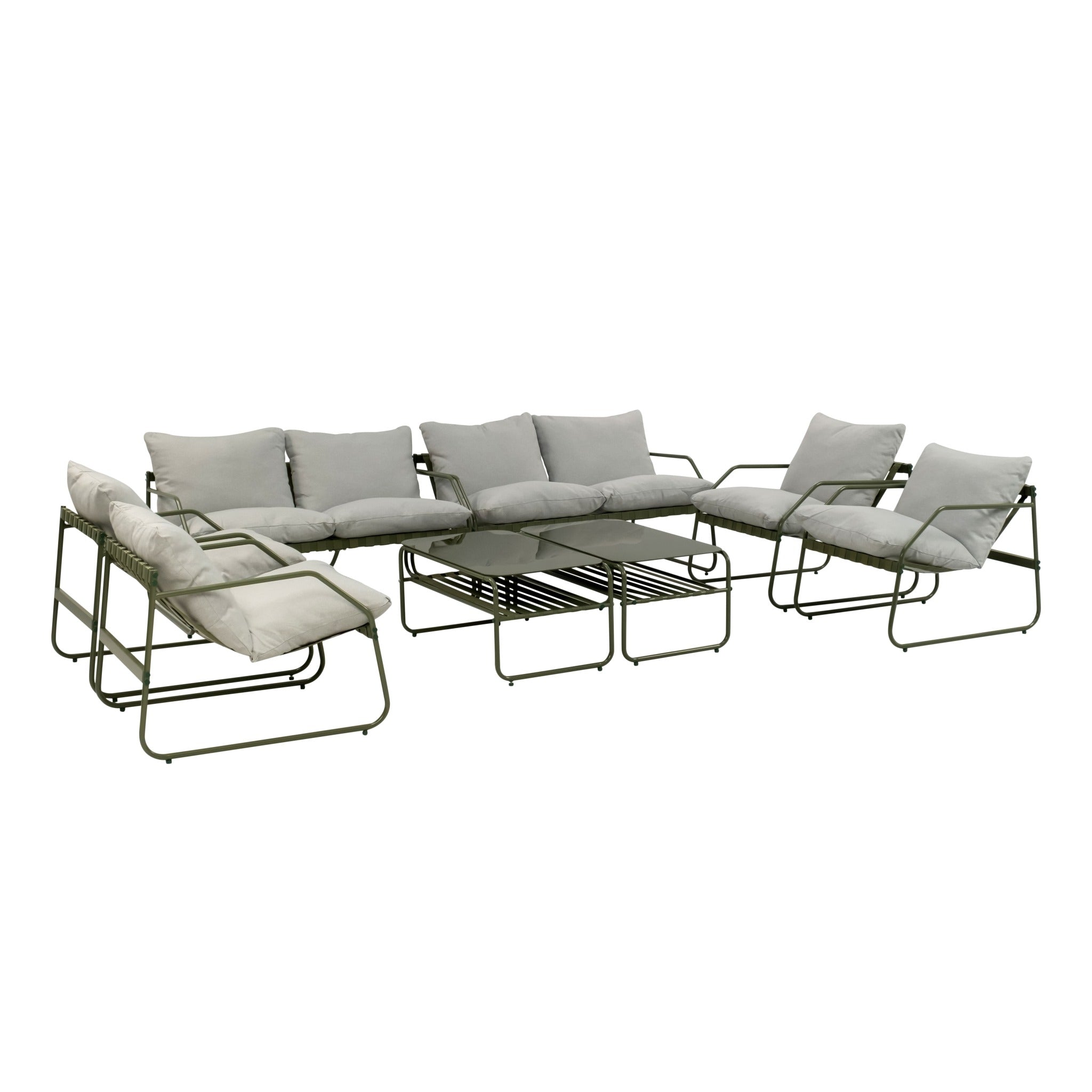 Conjunto de Jardín Genova Deluxe 8 Plazas — Cuerda Sintética y Acero | 2 Sofás, 4 Sillones y Mesa — vista 4