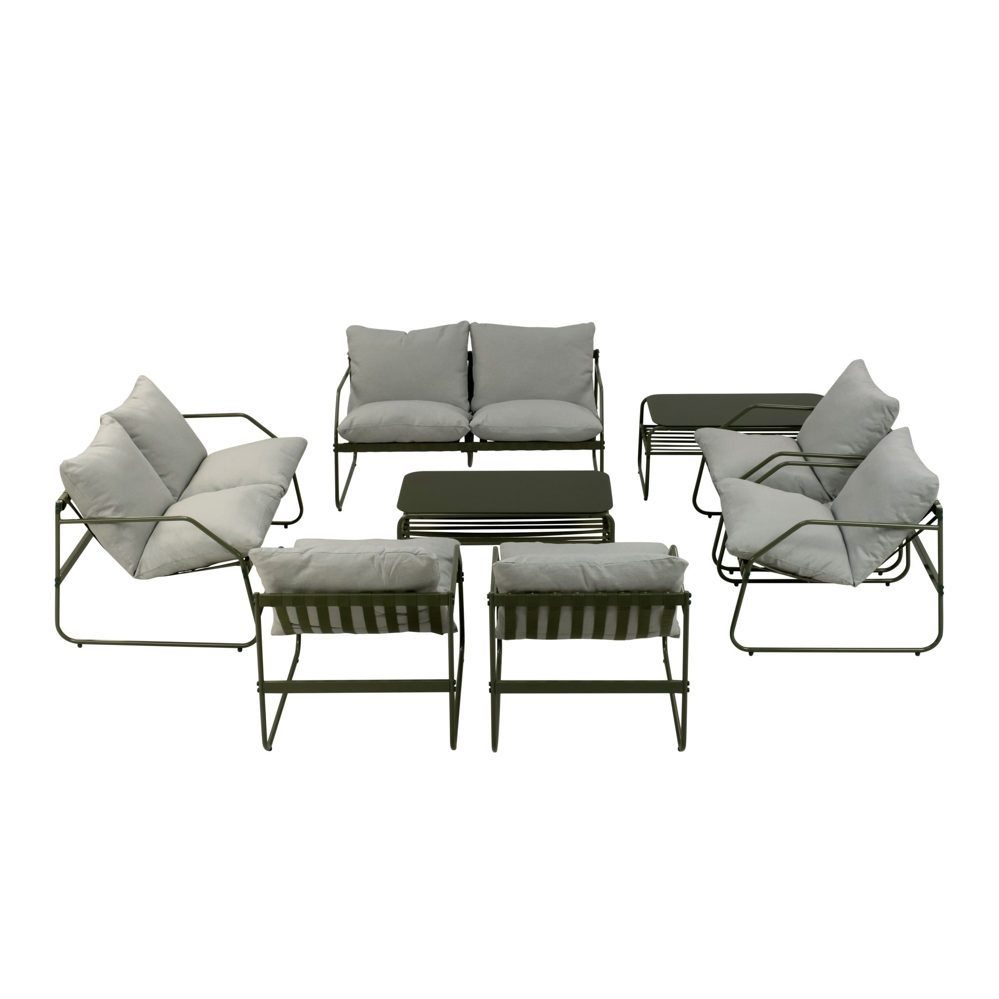 Conjunto de Jardín Genova Deluxe 8 Plazas — Cuerda Sintética y Acero | 2 Sofás, 4 Sillones y Mesa — vista 5
