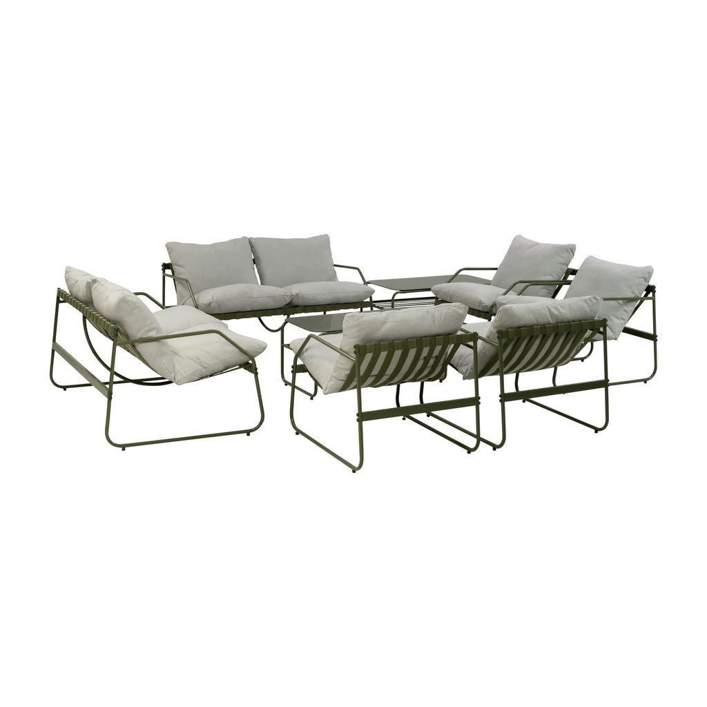 Conjunto de Jardín Genova Deluxe 8 Plazas — Cuerda Sintética y Acero | 2 Sofás, 4 Sillones y Mesa — vista 6